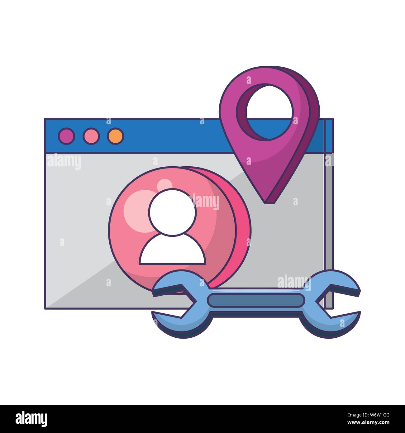 technology web digital hardware cartoon Stock Vector Image & Art - Alamy