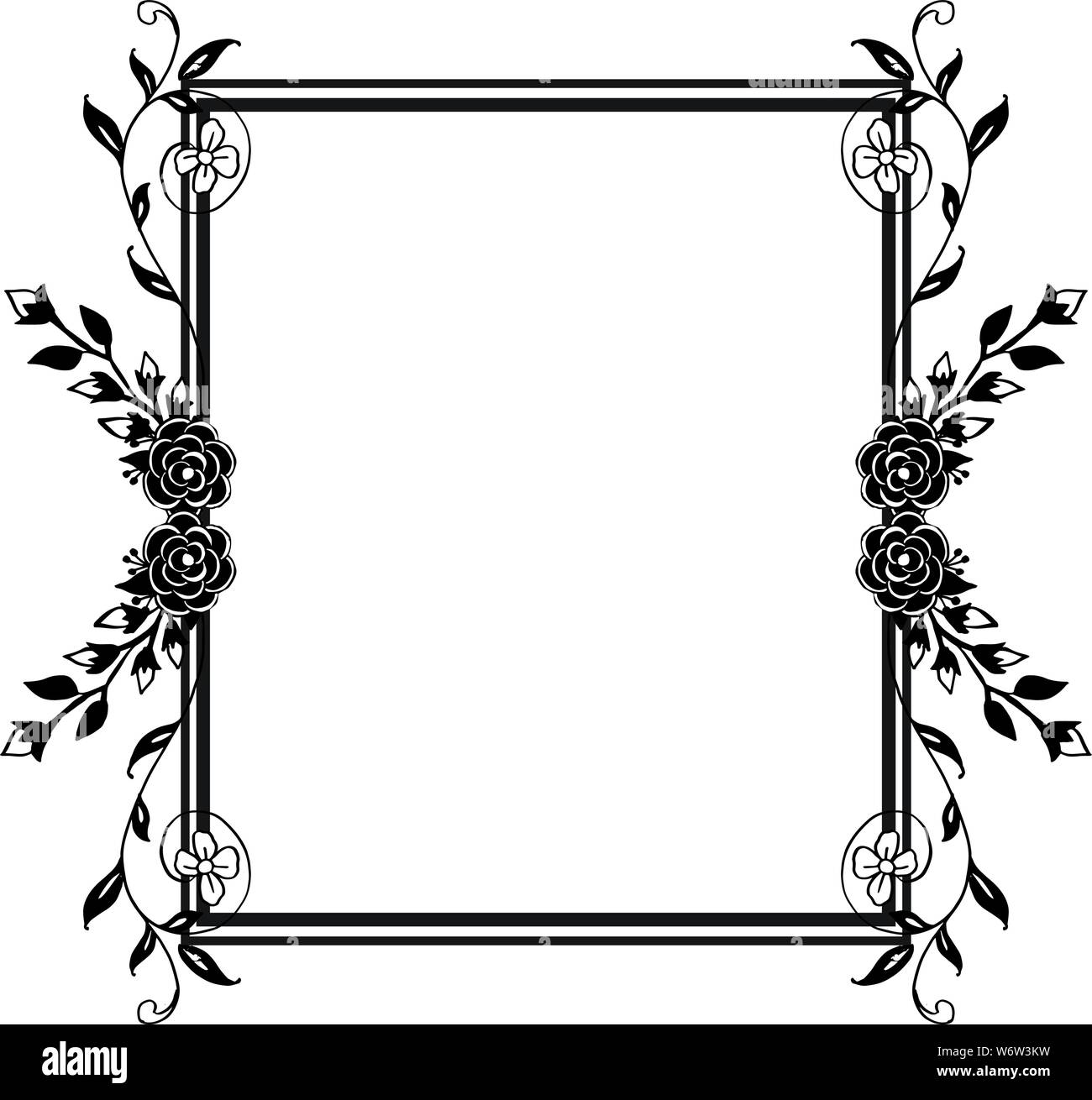 Elegant floral frame, feature wallpaper of greeting card. Vector illustration Stock Vector Image