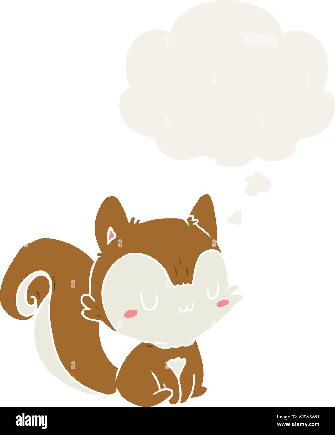 cartoon squirrel with thought bubble in retro style Stock Vector