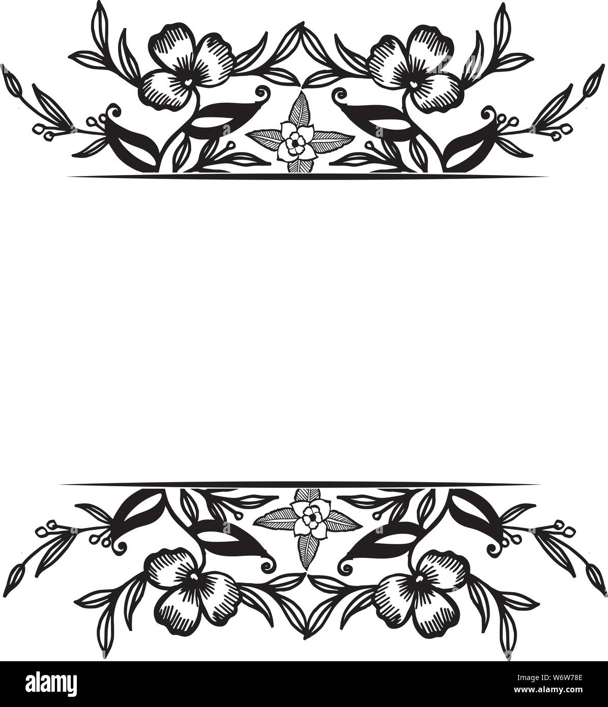 Ornate Frame Elegant Black White Flower Design Of Various Cards Vector Illustration Stock Vector Image Art Alamy