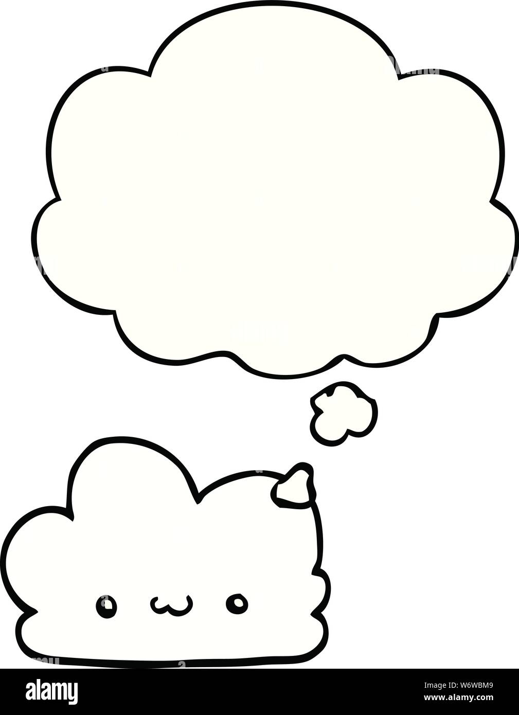cute cartoon cloud with thought bubble Stock Vector Image & Art - Alamy