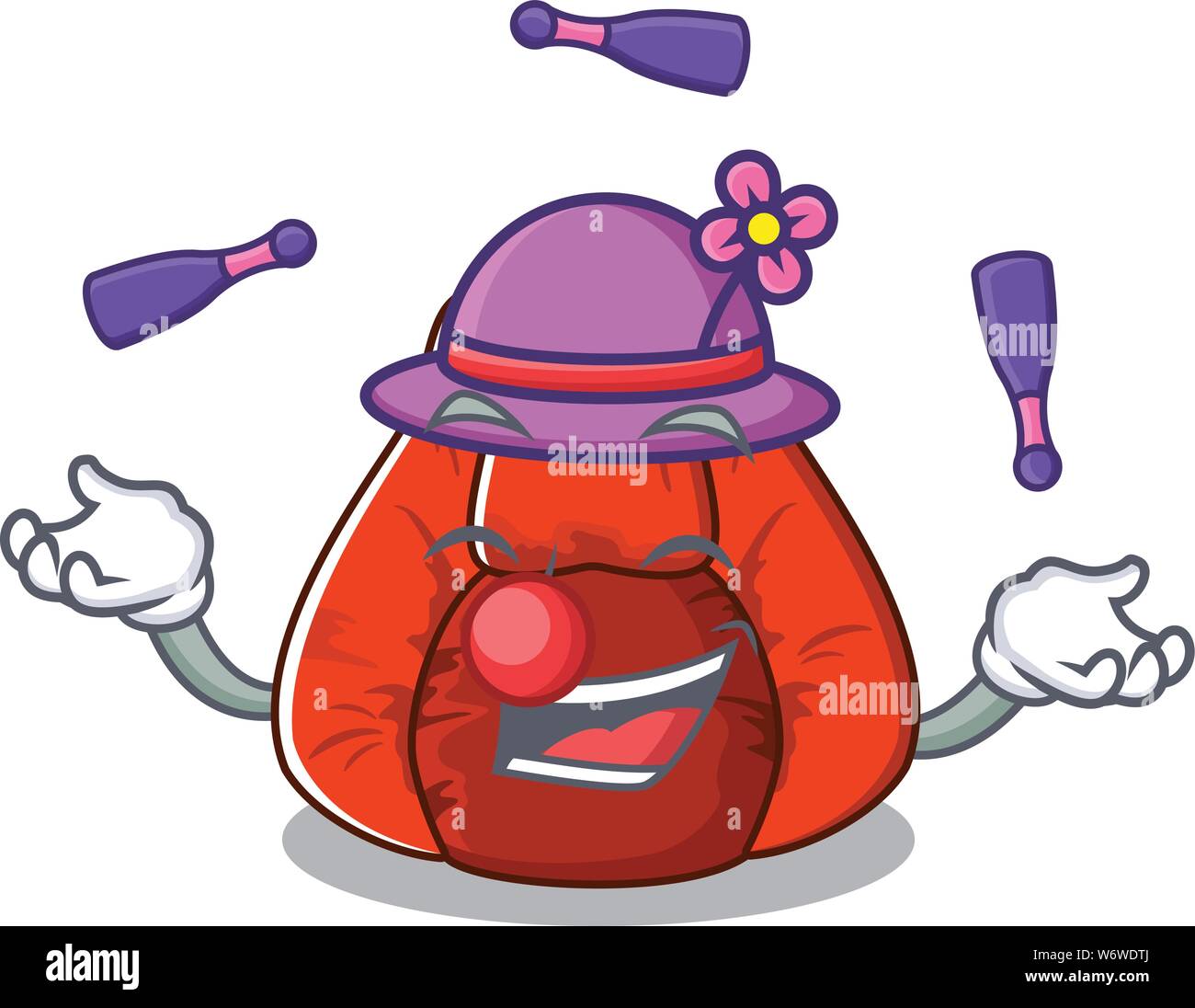 Juggling bean bag chair isolated with mascot Stock Vector Image & Art