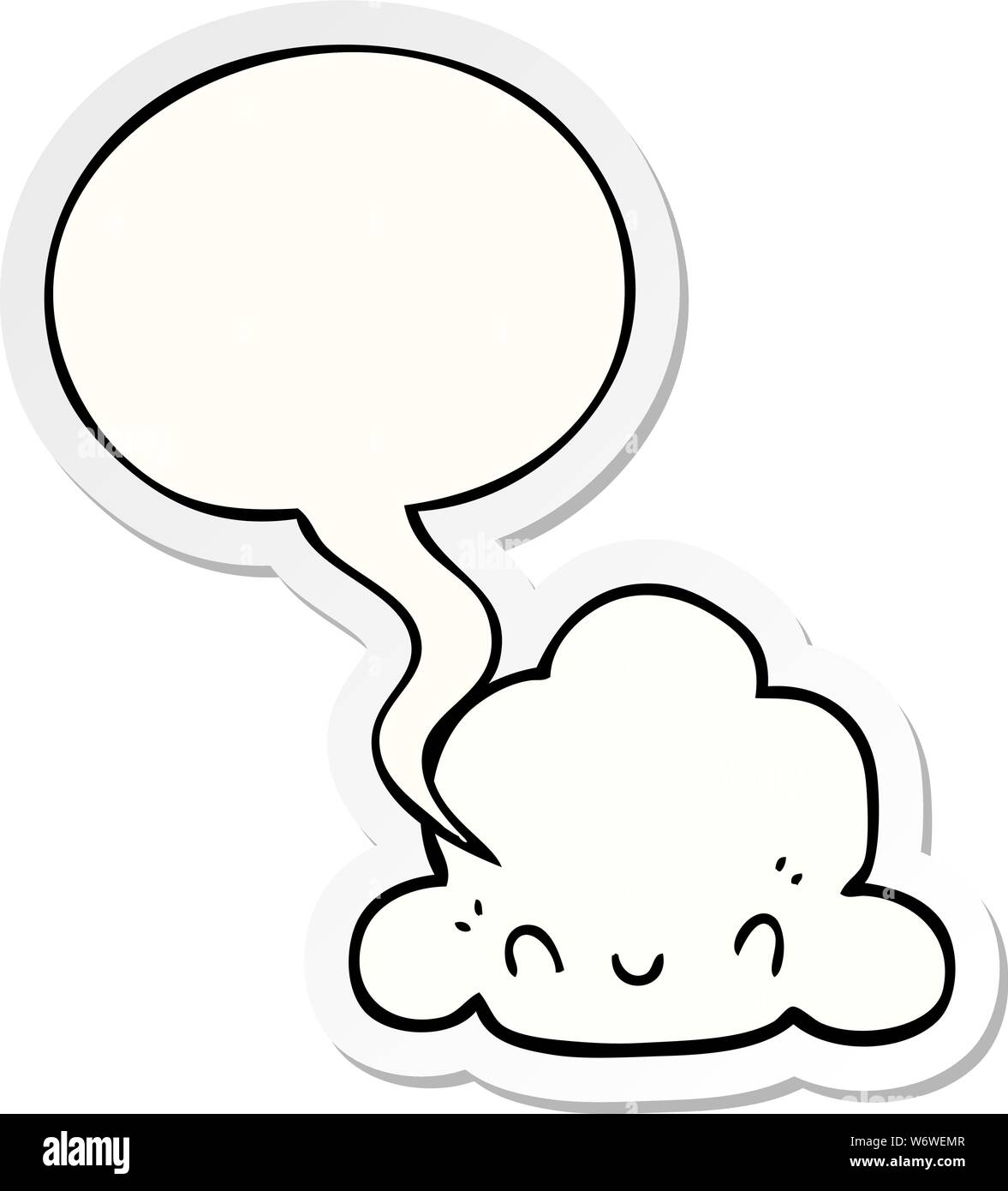 cartoon cloud with speech bubble sticker Stock Vector Image & Art - Alamy