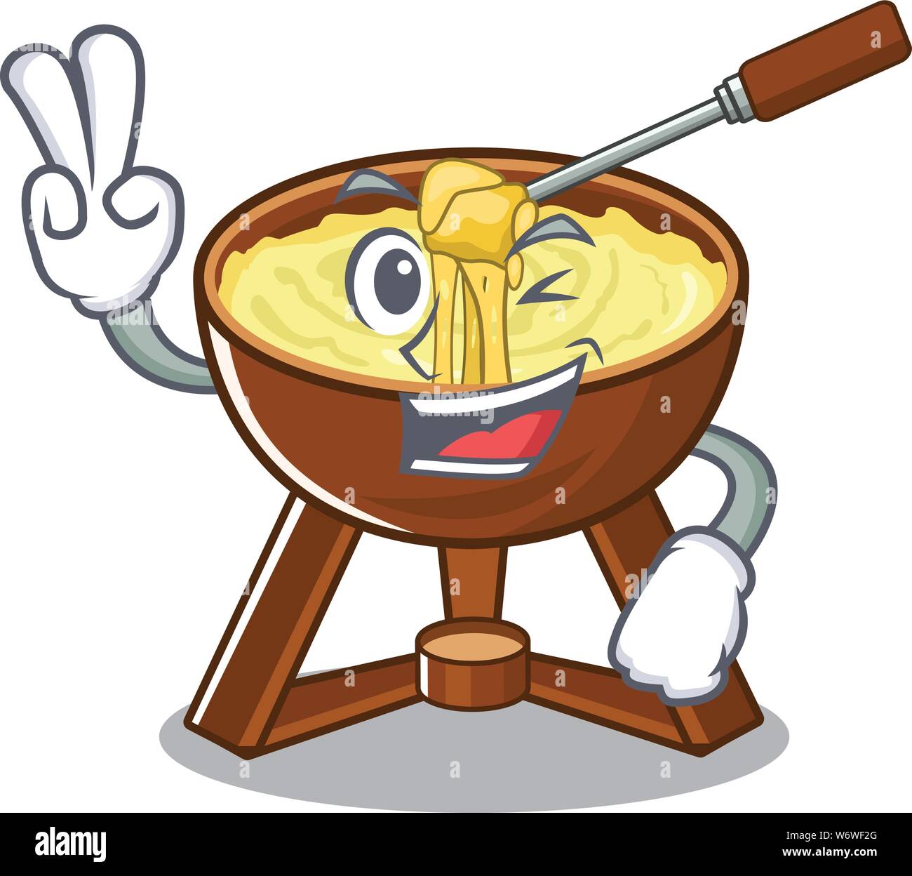 Two finger cheese fondue with in mascot shape Stock Vector Image & Art