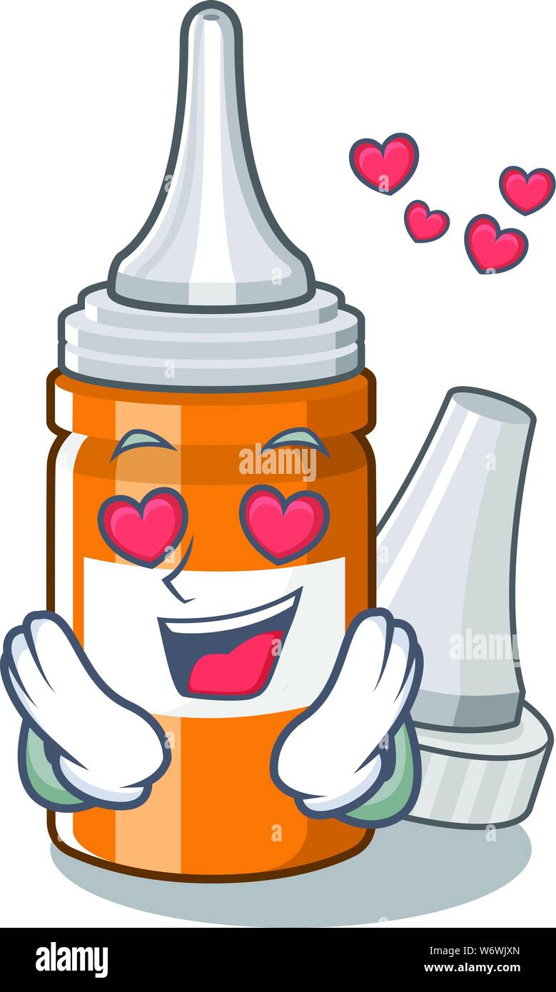 In love ear drops in the mascot pillbox Stock Vector