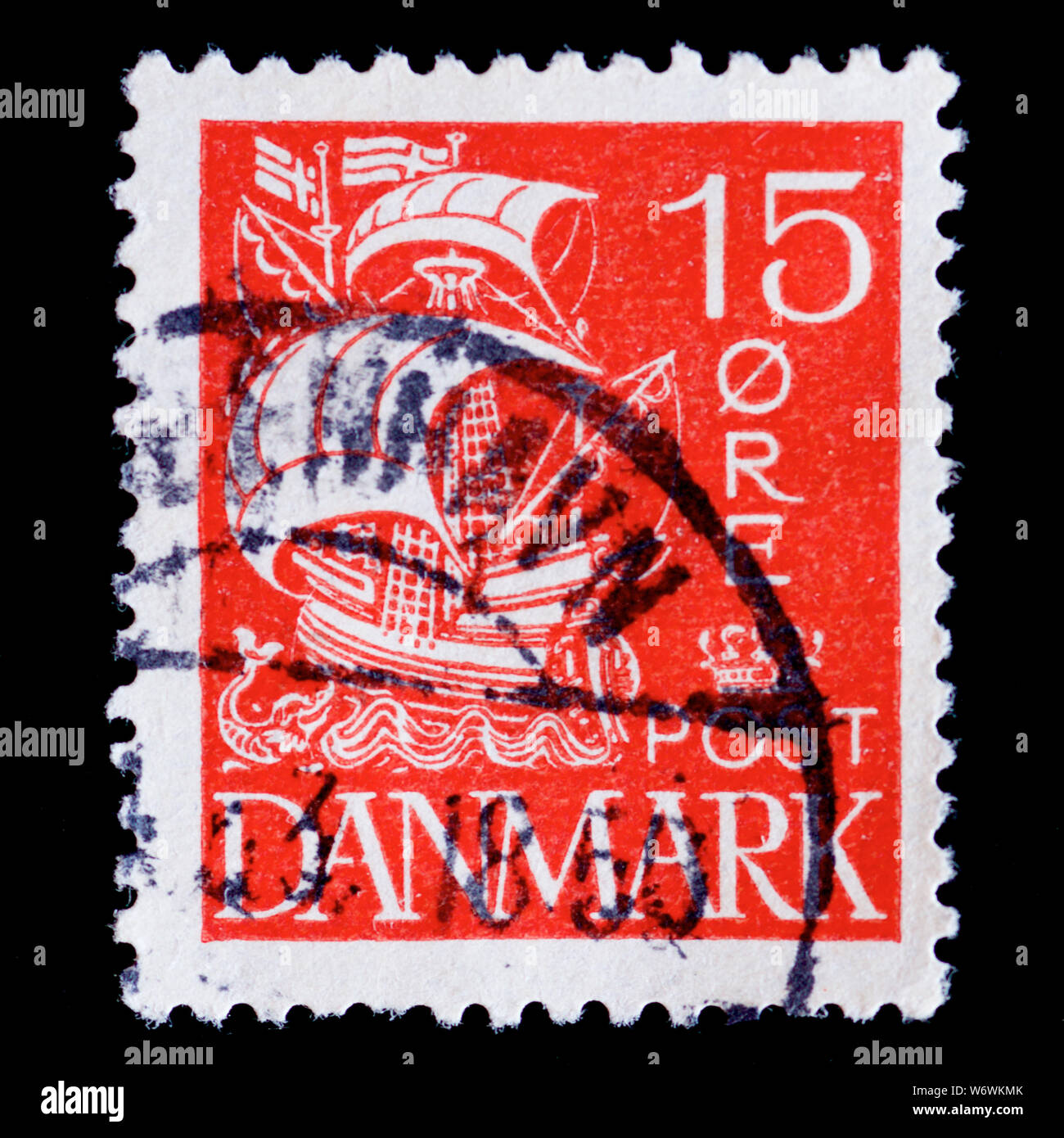 Denmark Postage Stamp Sailing Ship Stock Photo Alamy