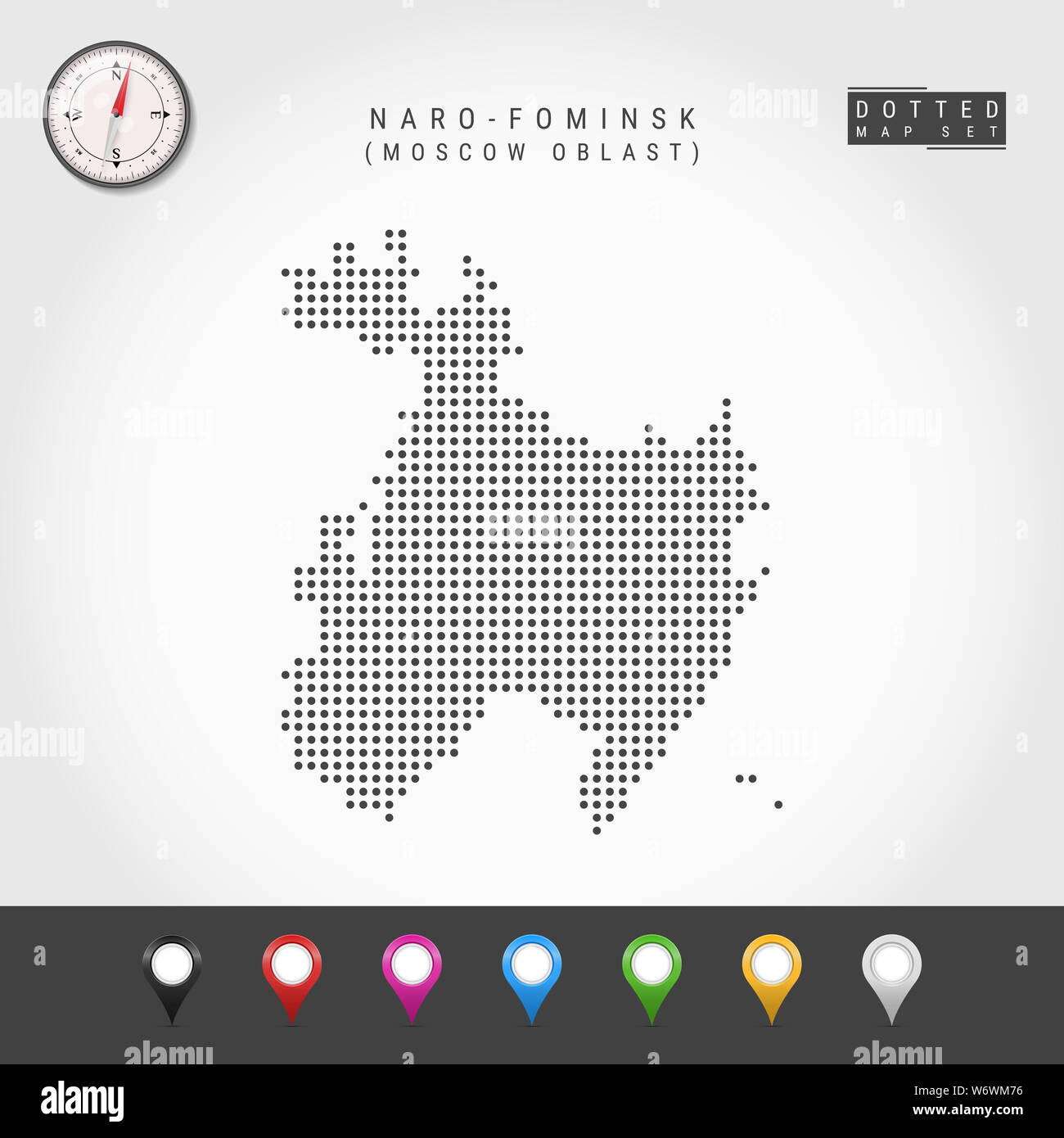 Dots Map of Naro-Fominsk, Moscow Oblast. Simple Silhouette of Naro ...