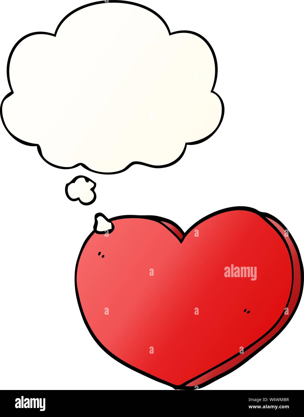 cartoon heart with thought bubble in smooth gradient style Stock Vector ...