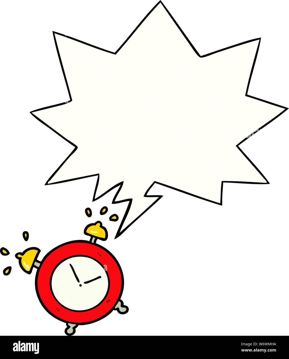 cartoon ringing alarm clock with speech bubble Stock Vector Image & Art ...