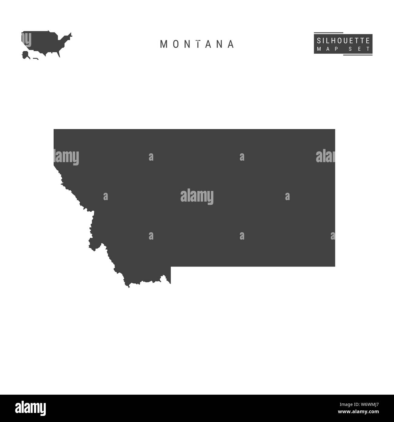 Montana US State Blank Map Isolated On White Background High Detailed Montana Us State Blank Map Isolated On White Background High Detailed Black Silhouette Map Of Montana W6WMJ7