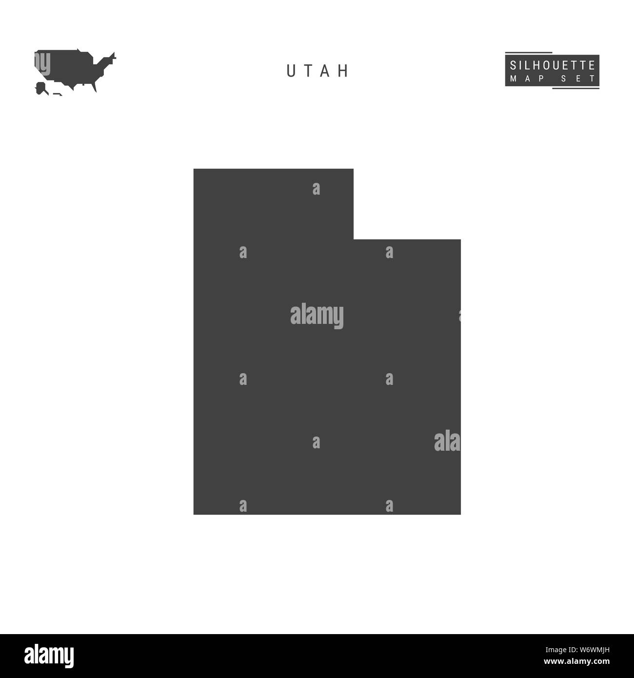 Utah US State Blank Map Isolated On White Background High Detailed Utah Us State Blank Map Isolated On White Background High Detailed Black Silhouette Map Of Utah W6WMJH 
