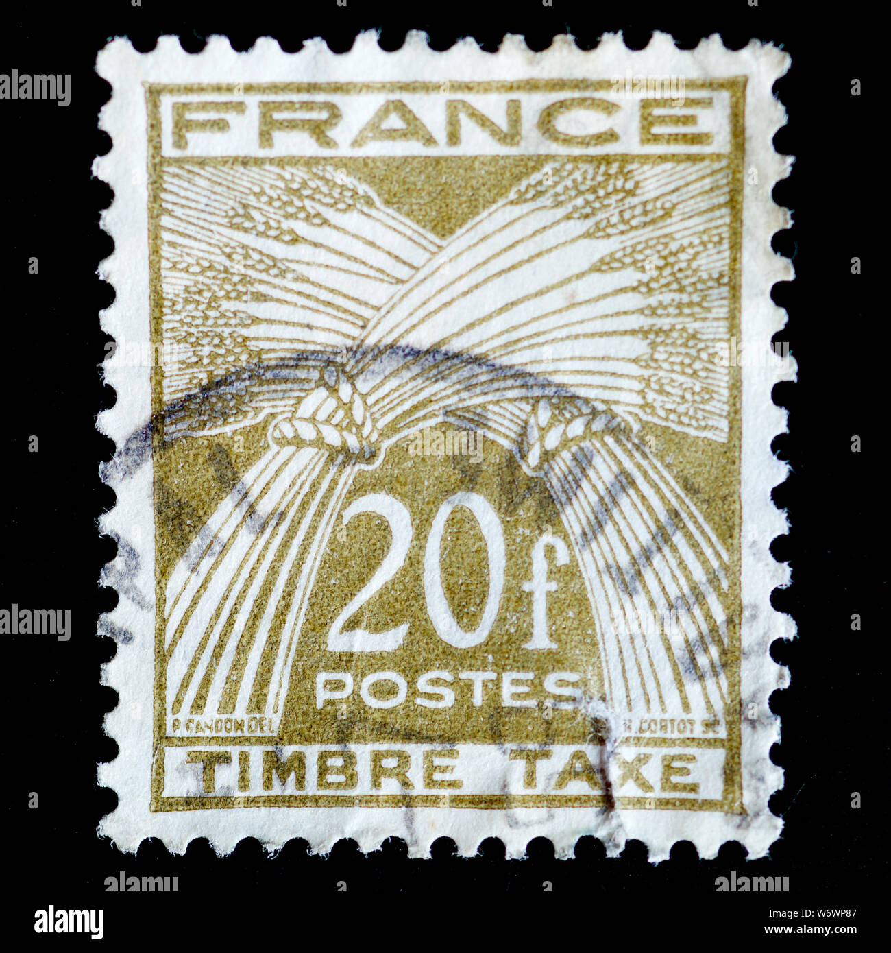 France Postage Stamp - Postage Due Stock Photo - Alamy