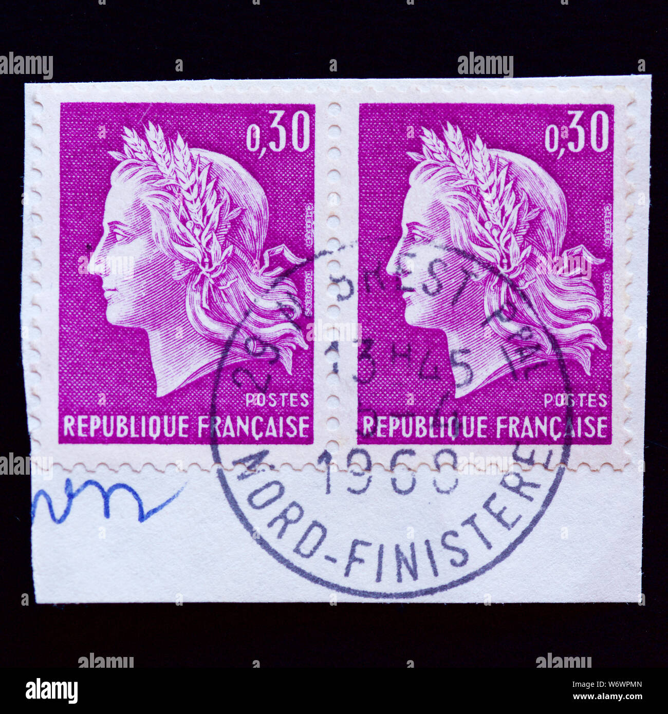 France Postage Stamp - Marianne of Cheffer Stock Photo - Alamy