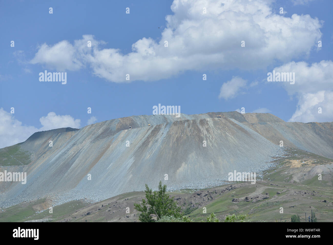 Republic of Armenia. 12th July, 2019. Mining operations and impact in Armenia near the border with the Artsakh Republic have caused serious concerns about environmental impacts from mining gold and other minerals. Residents in some areas have blocked mining operations by occupying some sites. Leakage from tailing dams may pollute Lake Sevan and even the Ararat Valley where agricultural irrigation water from the lake may contaminate farms. Credit: Kenneth Martin/ZUMA Wire/Alamy Live News Stock Photo