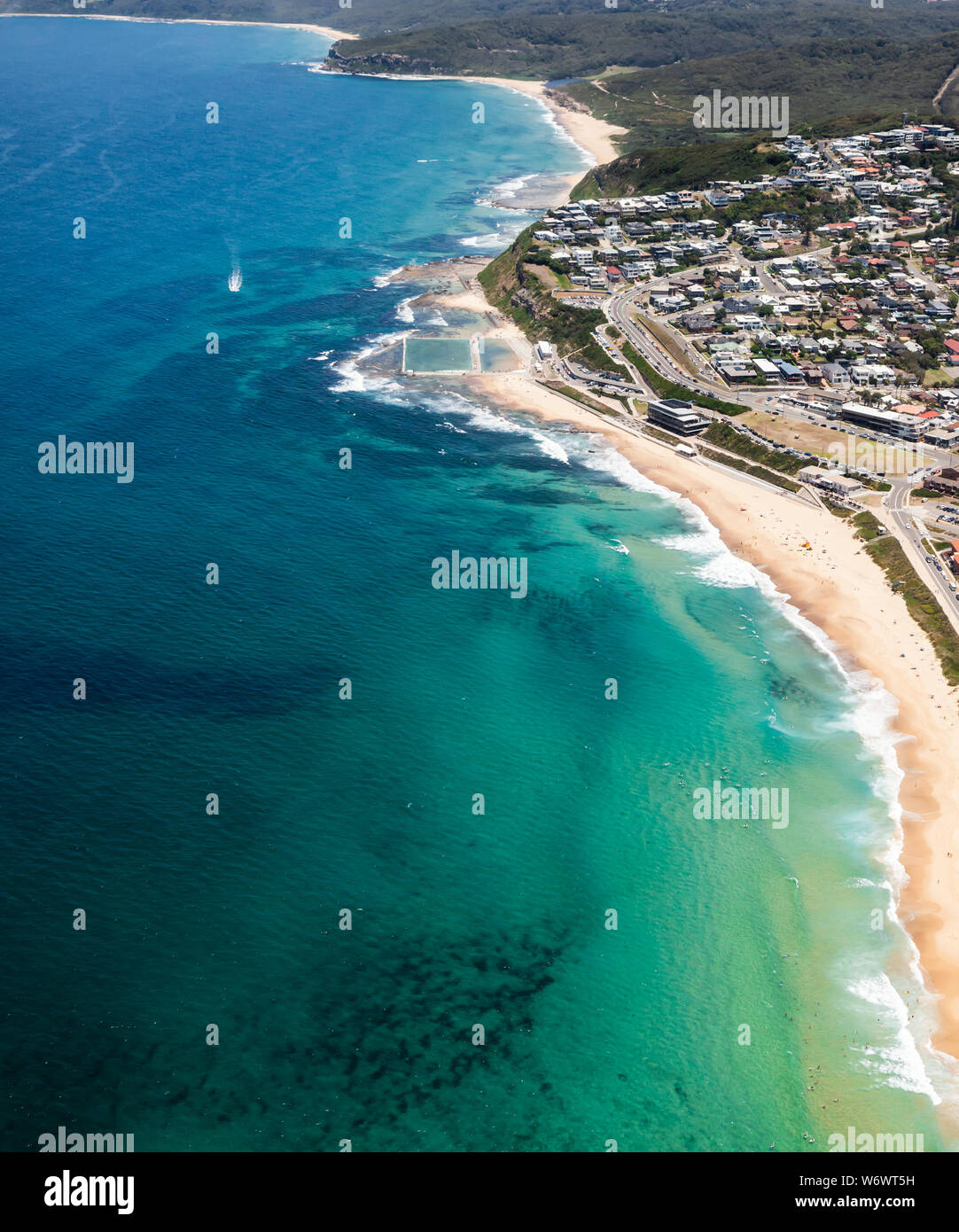 Aerial view of Merewether Beach Newcastle NSW Australia. Merewether is one of the most