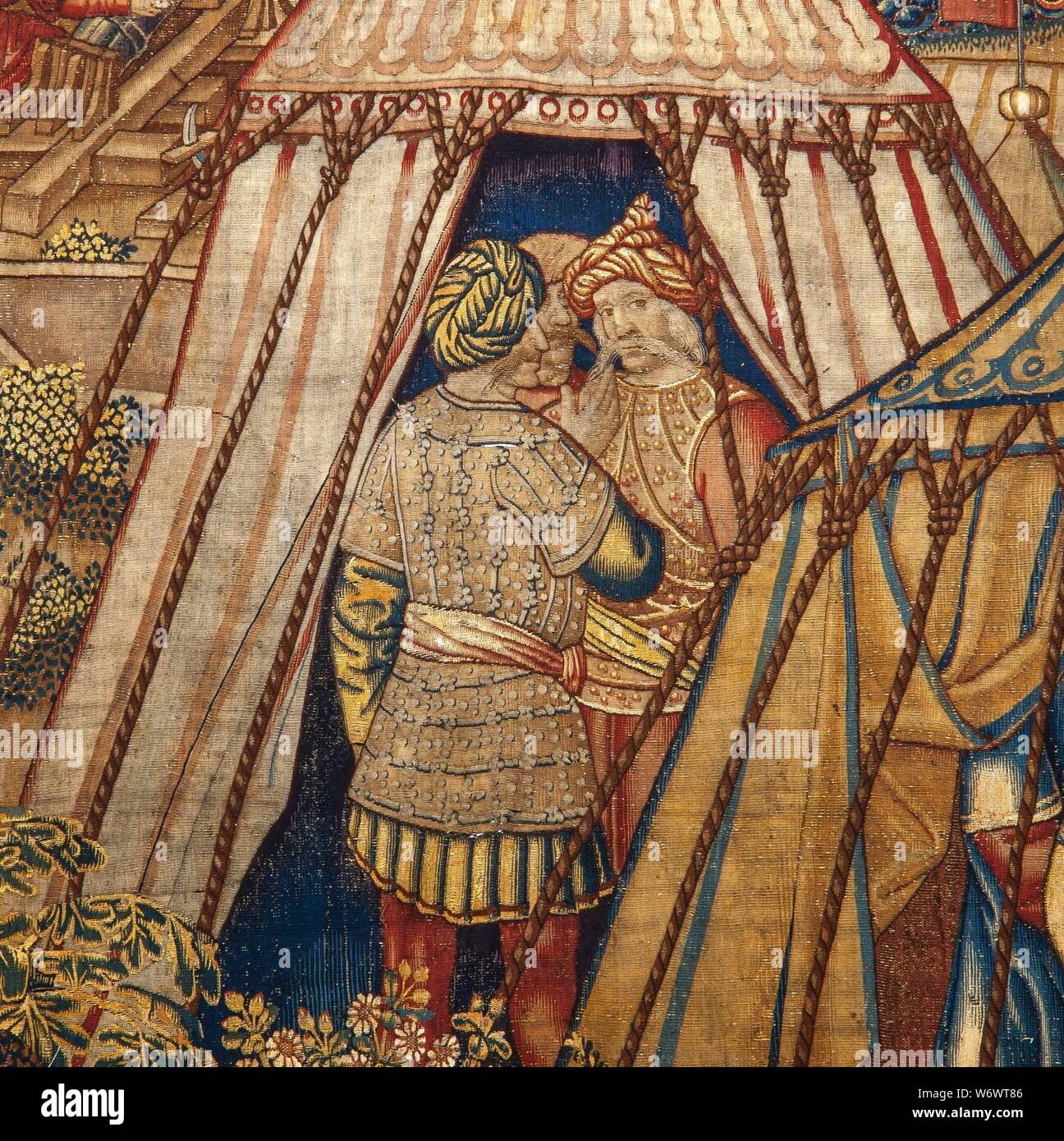 Site of Rhodes, Taula de Canvi, Tapestry, 16th century. Museum: Museu ...