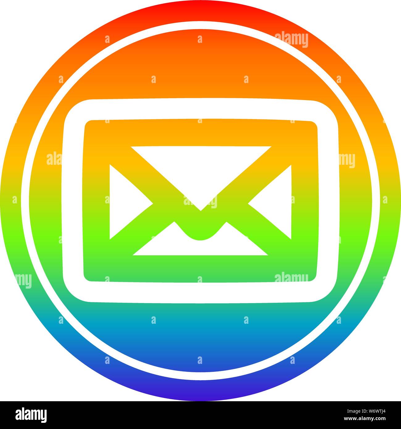envelope letter circular icon with rainbow gradient finish Stock Vector ...