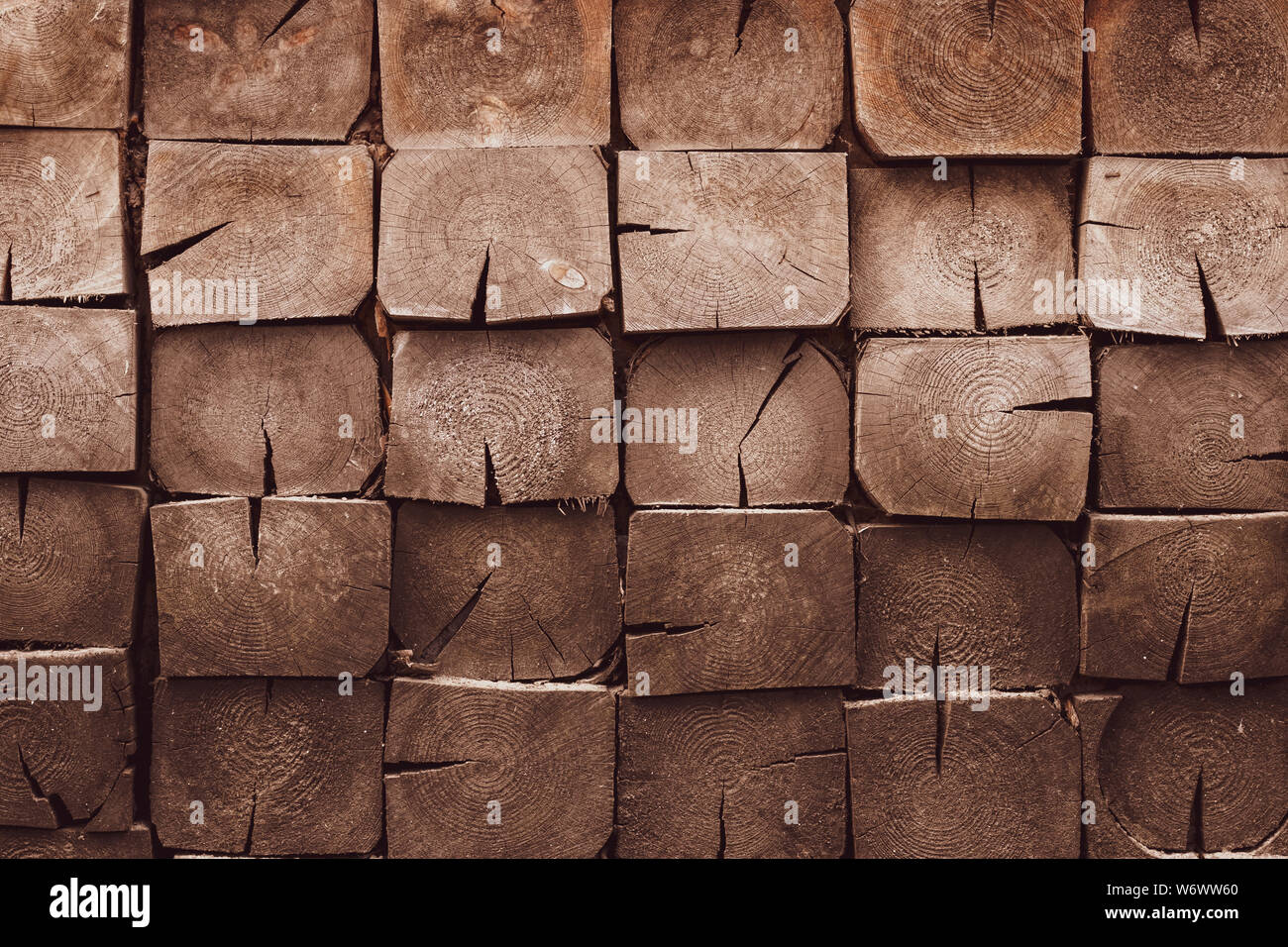 Hardwood background with dirty planks. Brown wooden texture. Pine wood - material, copy space. Oak, grain timber wall. Vintage, abstract pattern. Old Stock Photo