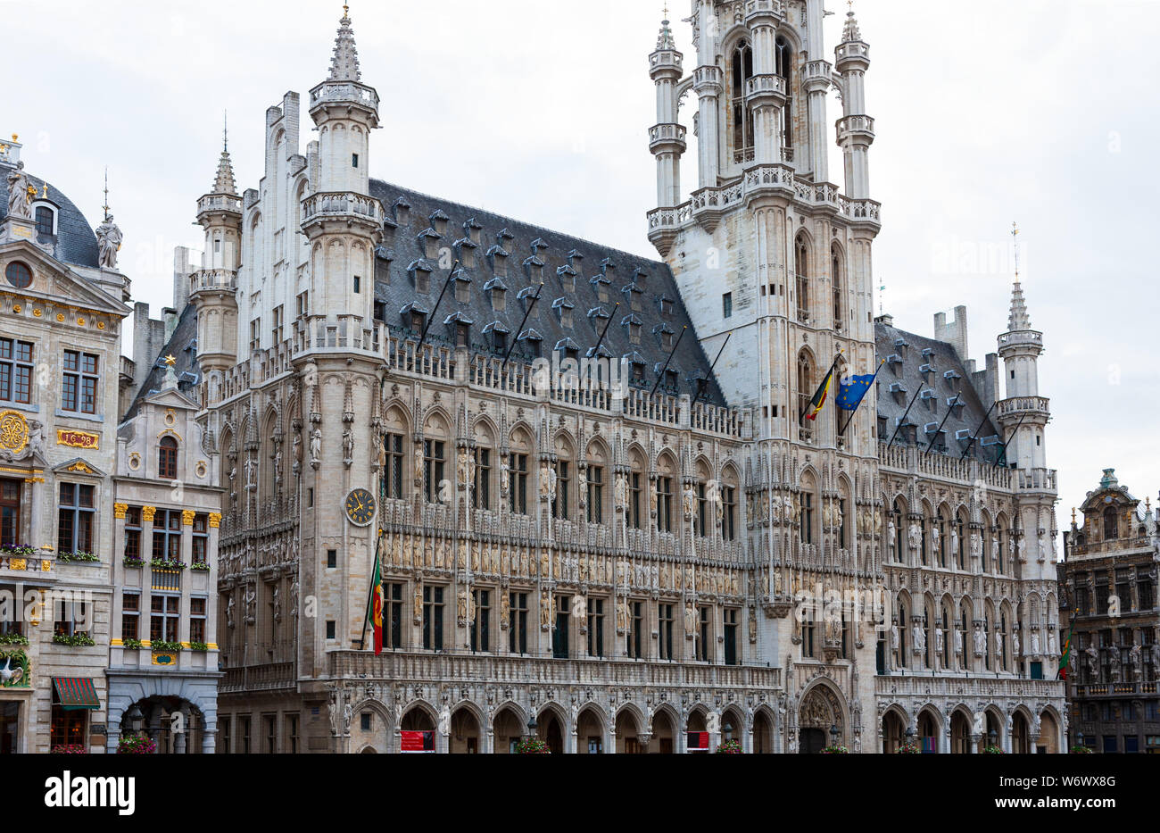 Grand Place, Market Square with Brussels Town Hall, Brussels, Belgium Stock Photo