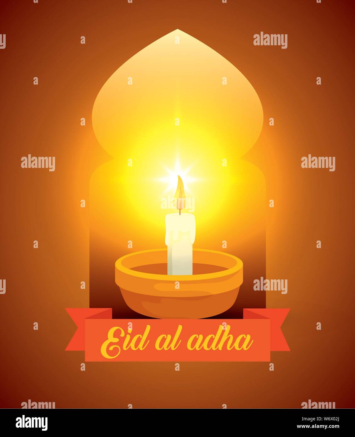 candle with ribbon traditional decoration design Stock Vector Image