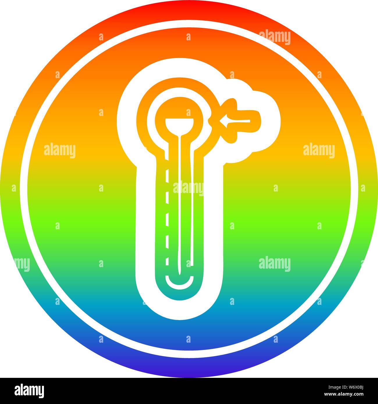 high temperature circular icon with rainbow gradient finish Stock ...