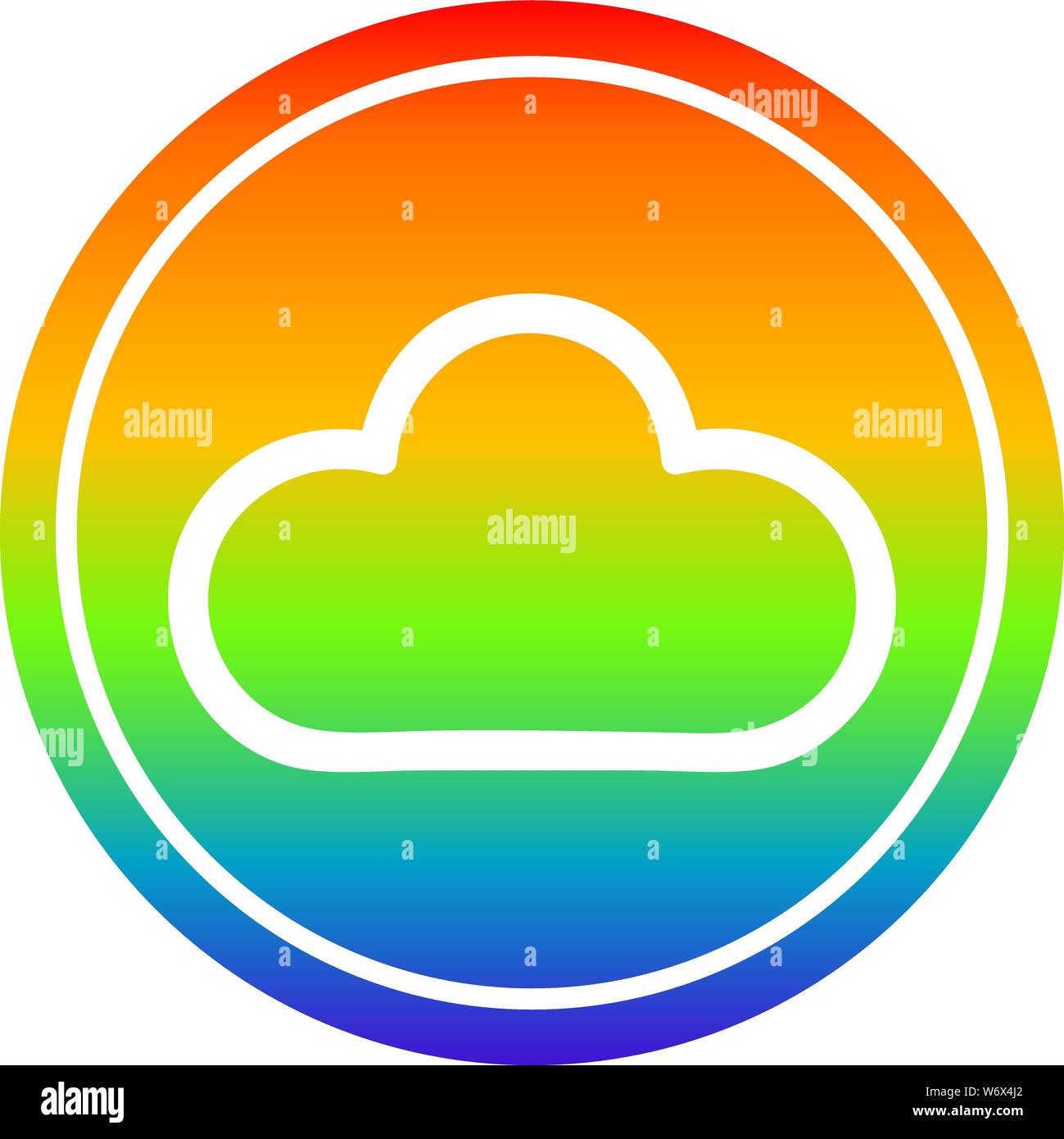weather cloud circular icon with rainbow gradient finish Stock Vector ...