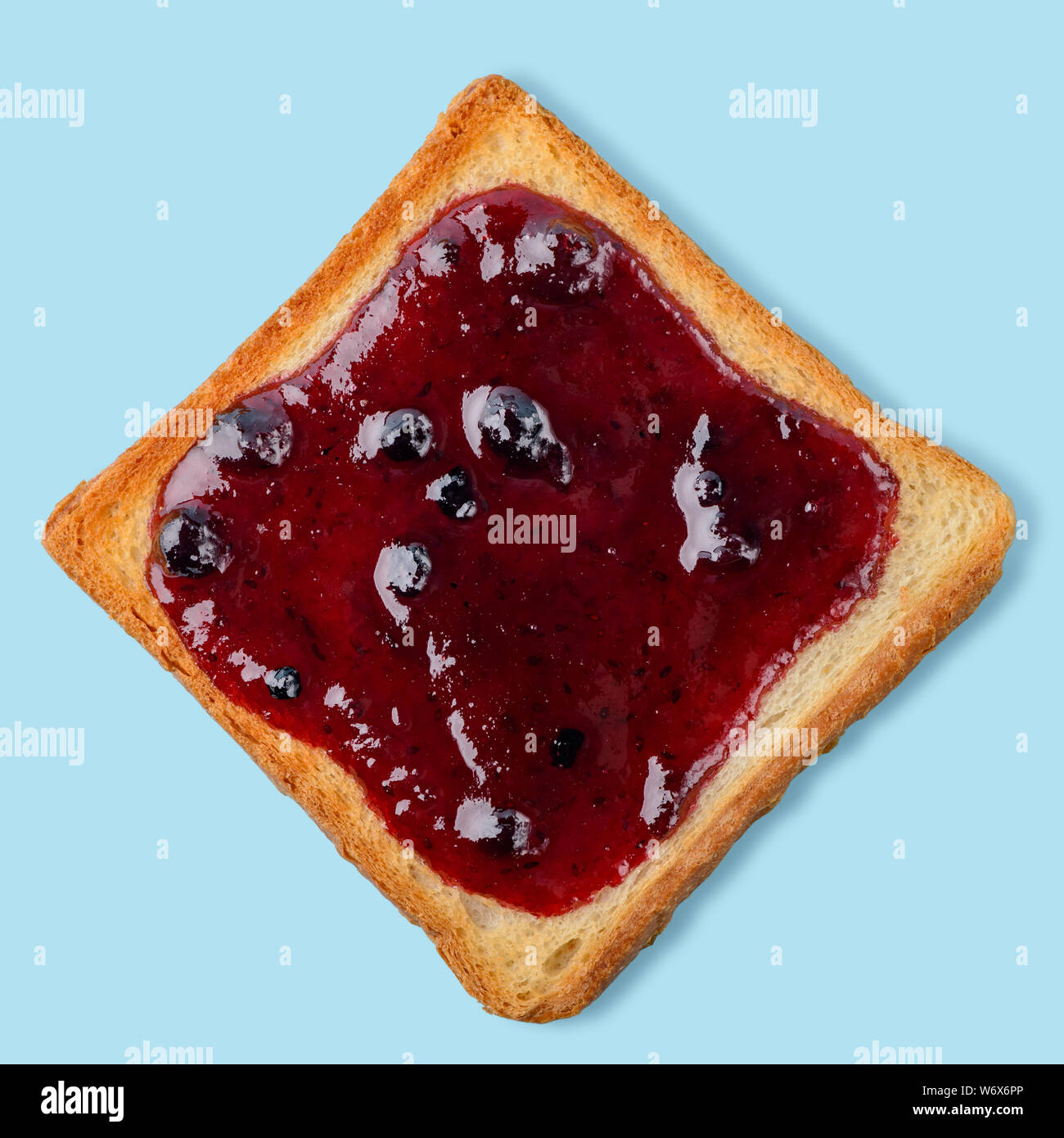 Toast with blueberry jam Stock Photo Alamy