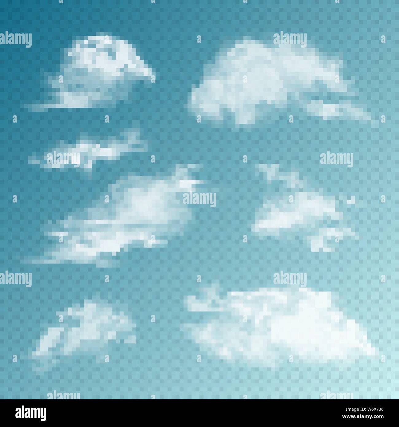 Realistic Clouds Set. Isolated Cloud on Transparent Background. Sky ...