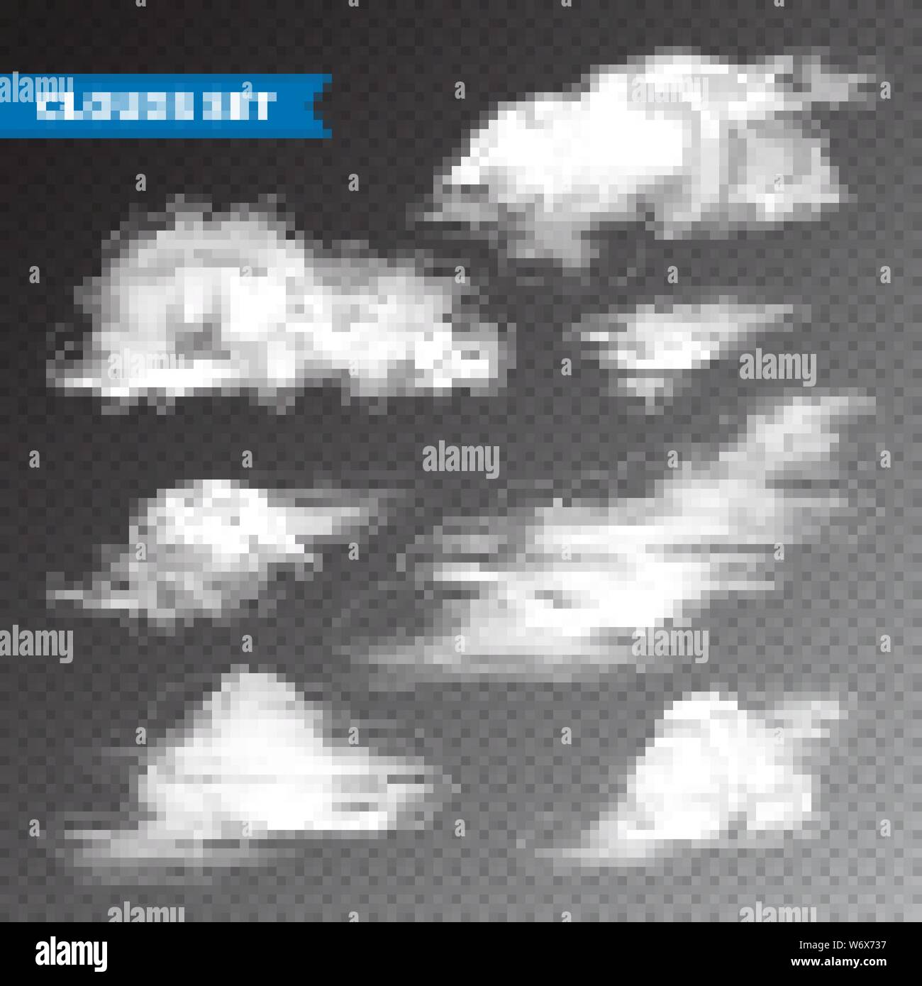 Realistic Clouds Set. Isolated Cloud on Transparent Background. Sky ...
