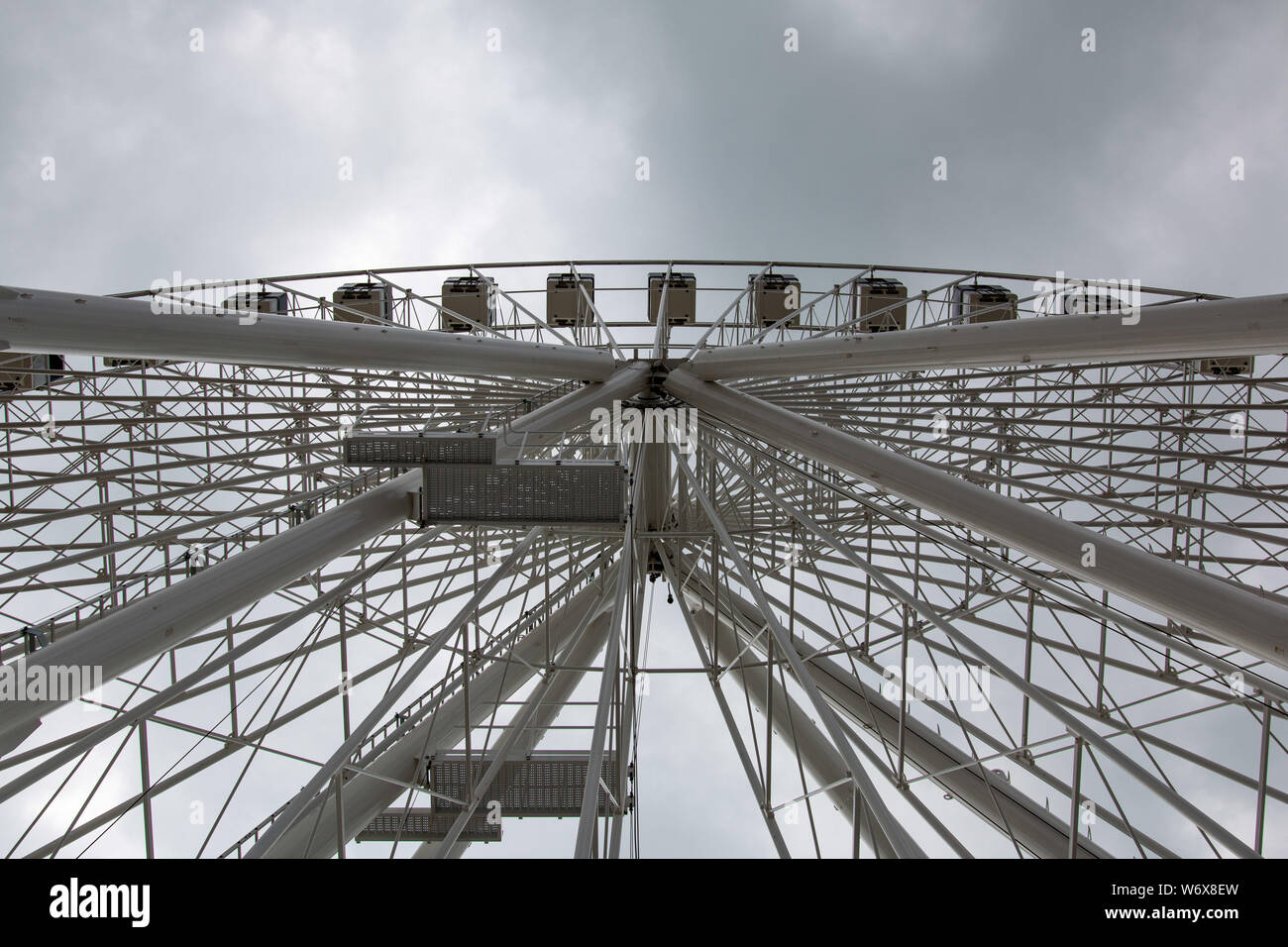 Close up of the Worthing observation wheel in West Sussex Stock Photo