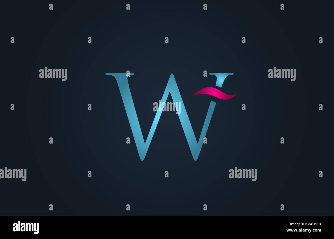 blue pink alphabet letter W logo design suitable for a company or ...