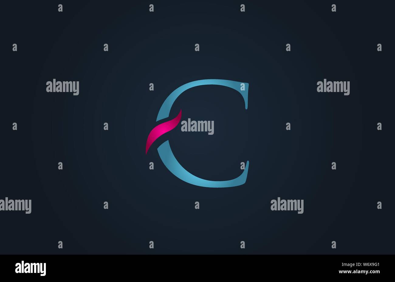 blue pink alphabet letter C logo design suitable for a company or ...