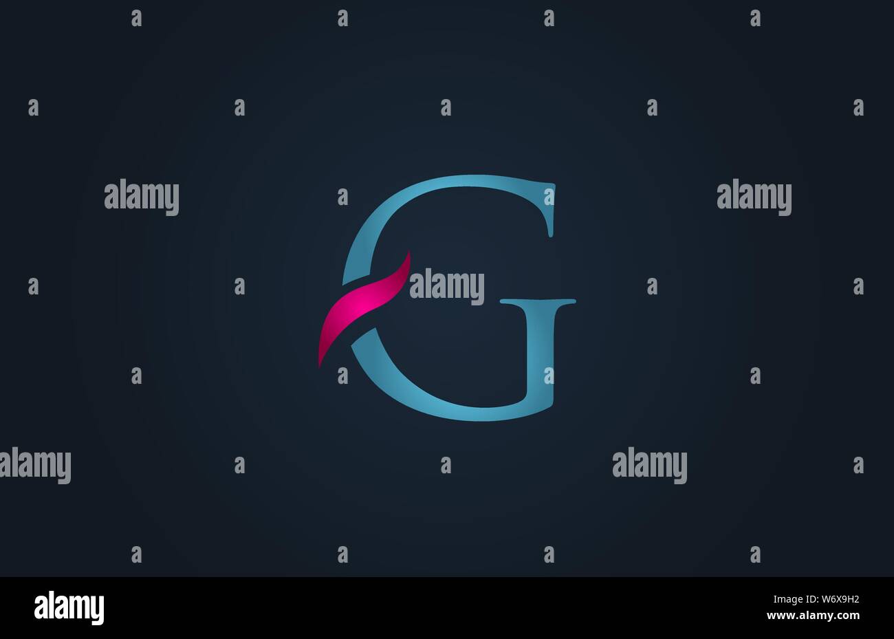 blue pink alphabet letter G logo design suitable for a company or ...