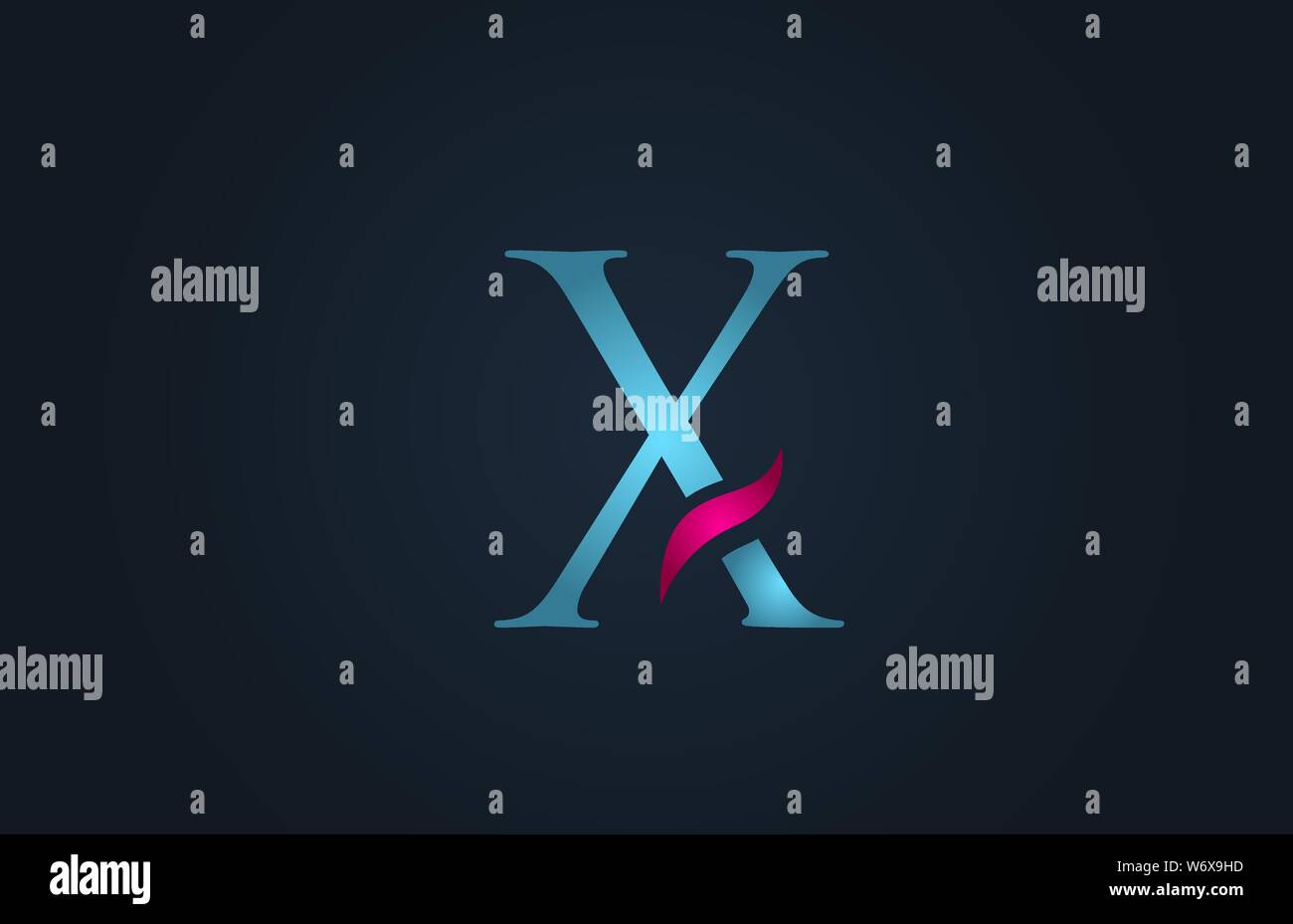 blue pink alphabet letter X logo design suitable for a company or ...