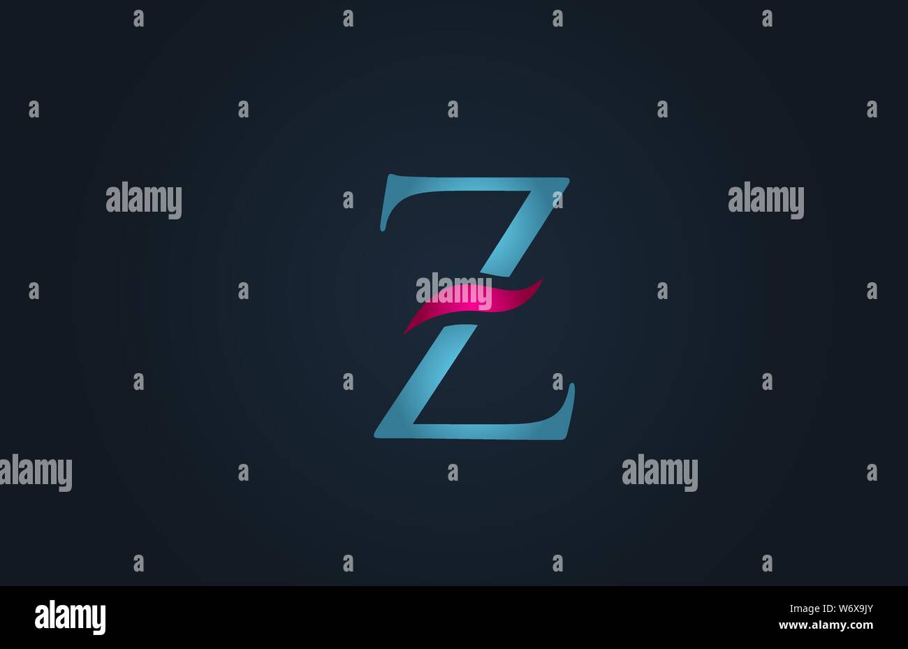 blue pink alphabet letter Z logo design suitable for a company or ...