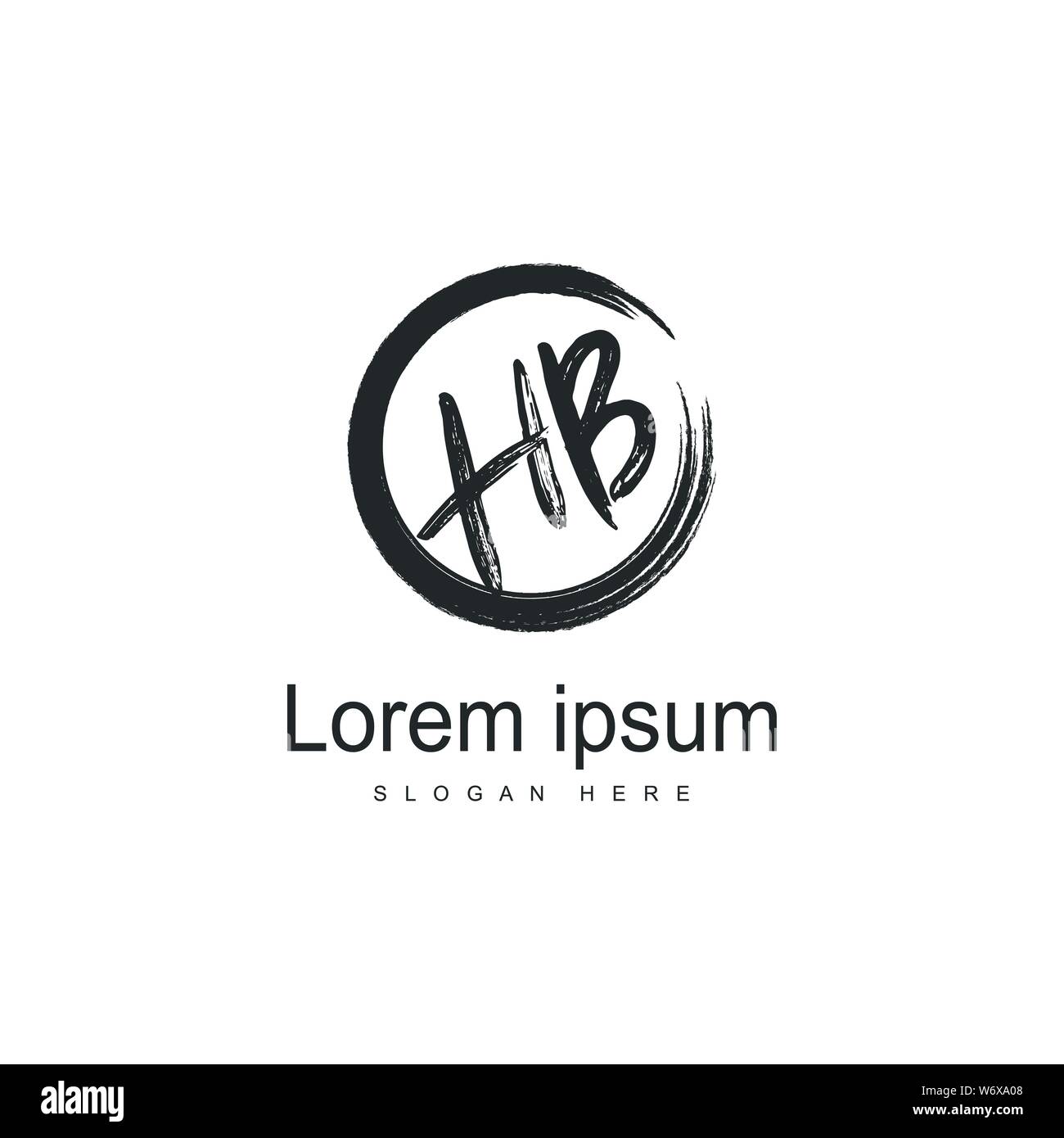 Initial HB logo template with modern frame. Minimalist HB letter logo vector illustration design Stock Vector