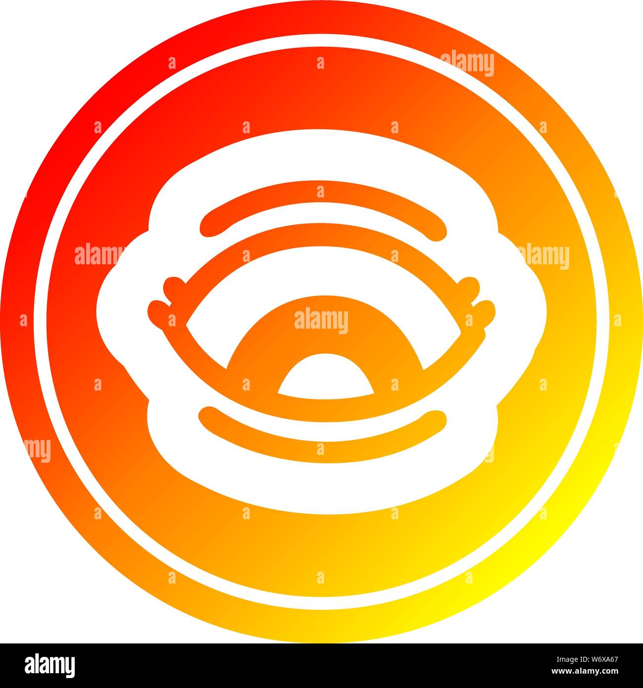 staring eye circular icon with warm gradient finish Stock Vector Image ...