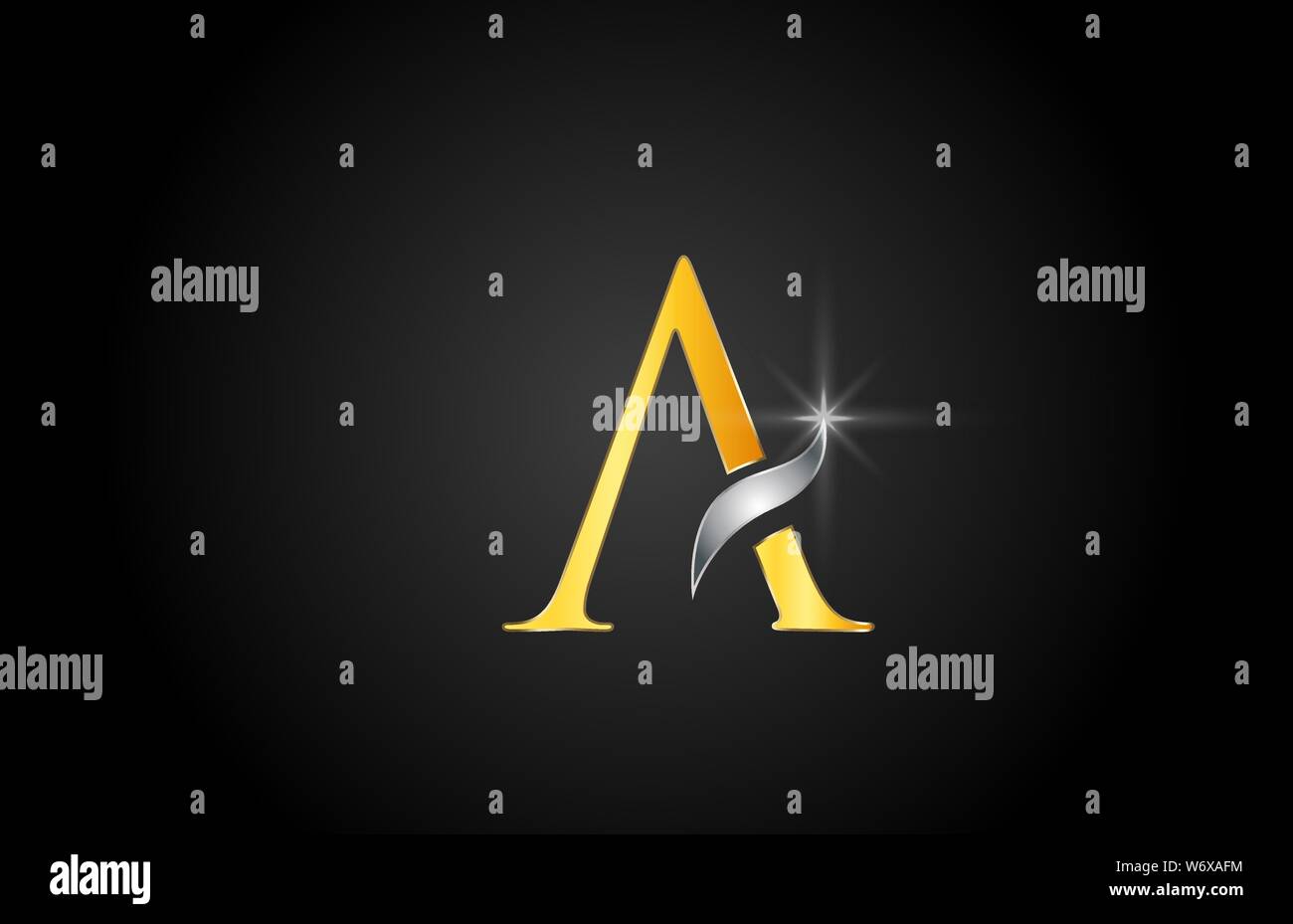 yellow gold alphabet letter A logo design suitable for a company or ...