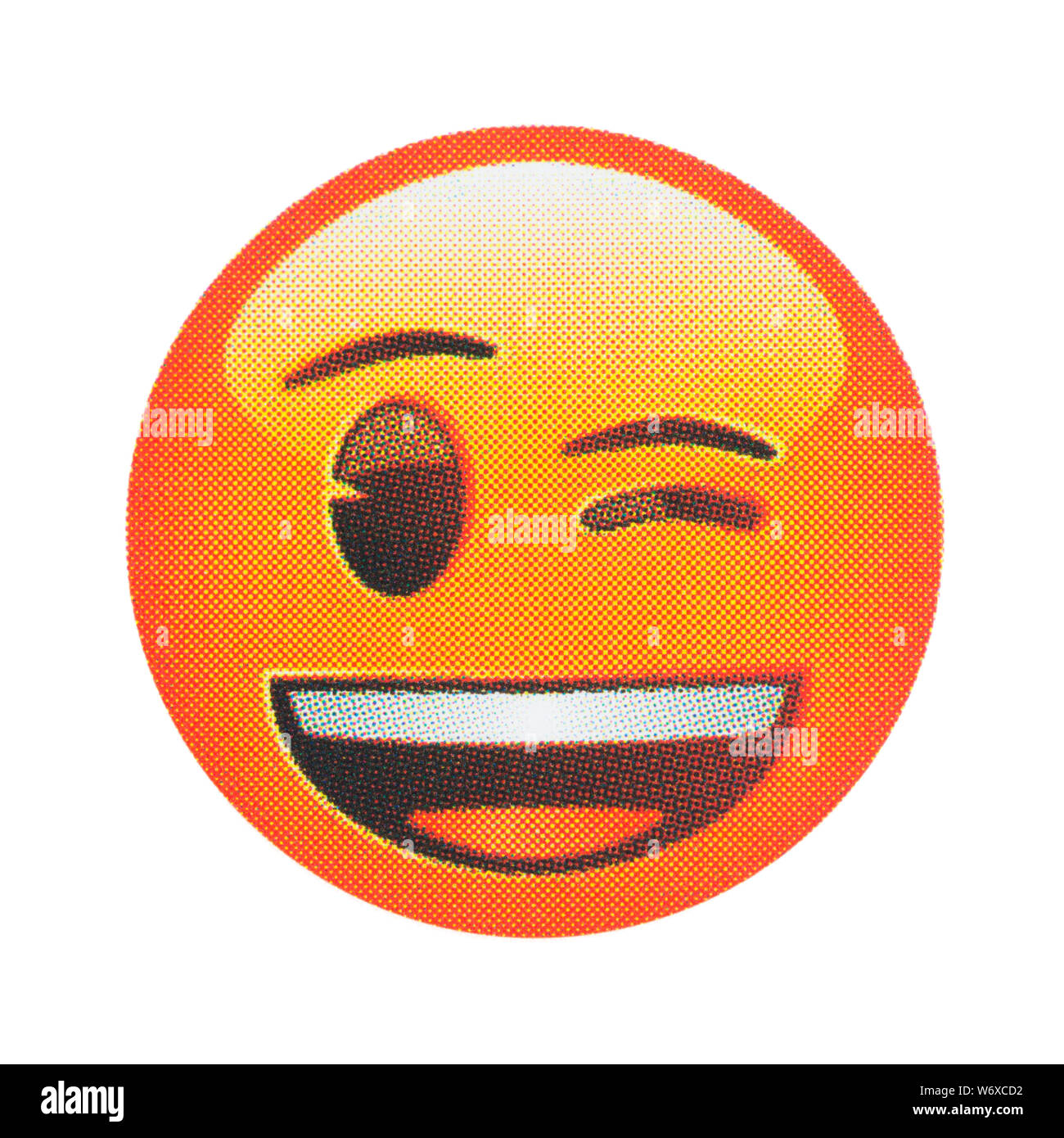 Winking face emoticon Stock Photo