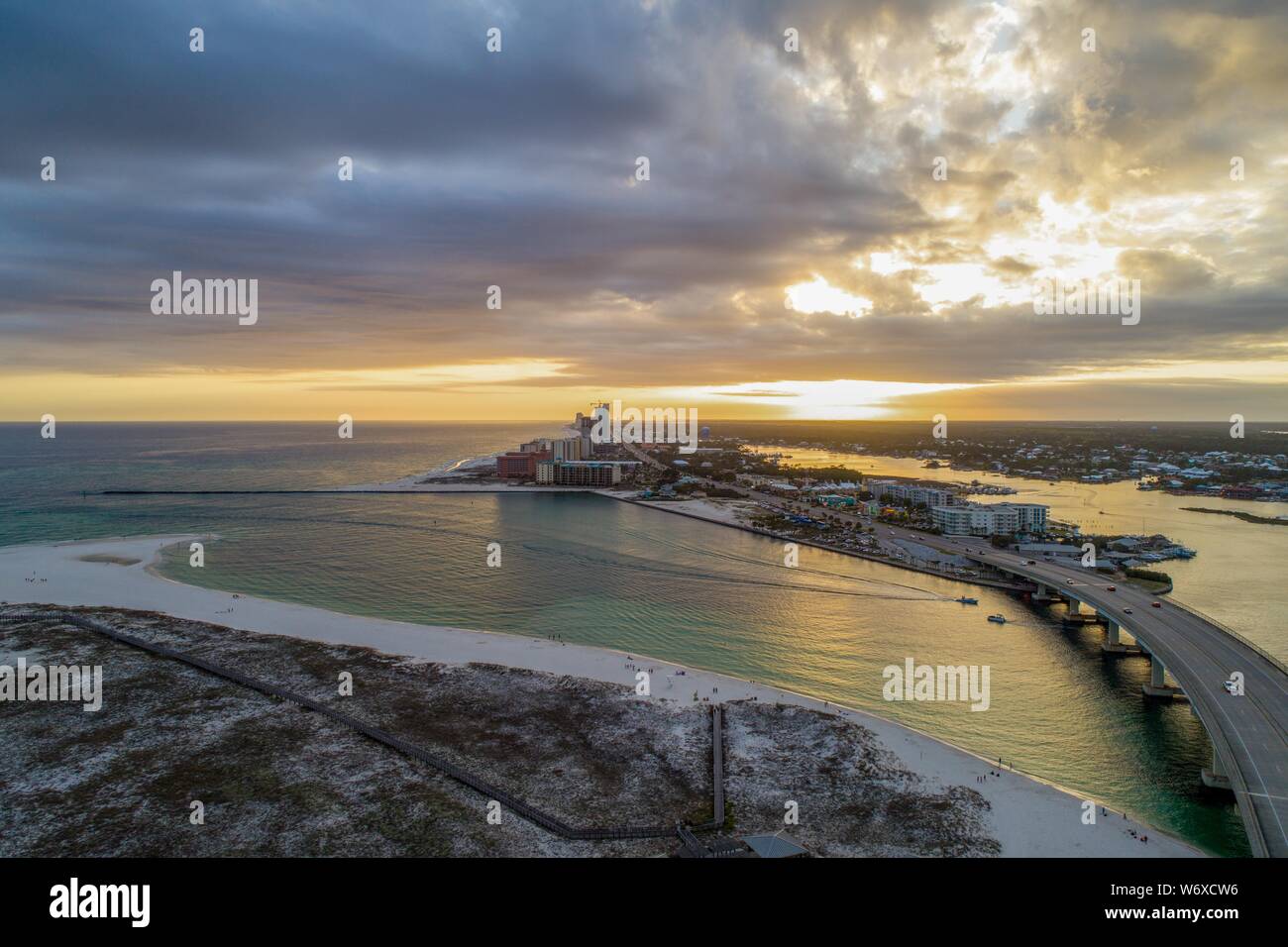 Aerial view of of Orange Beach on the Alabama Gulf Coast Stock Photo