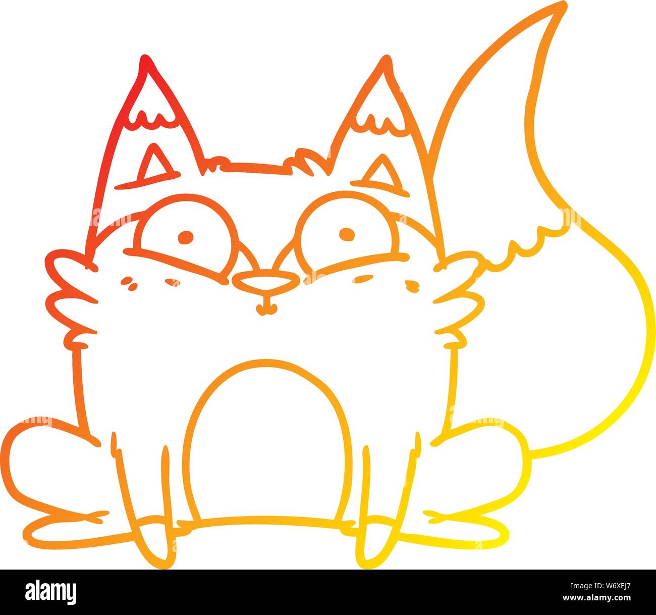 Start Led Drawing warm gradient line drawing of a cartoon startled fox Stock Vector Image ...