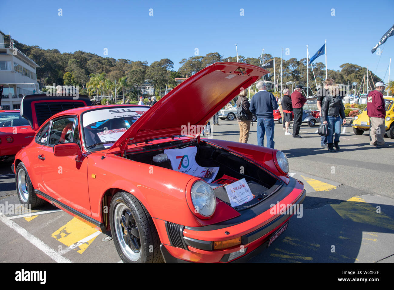 Porsche Carrera 911 with 3.2 litre engine on display at Sydney classic car show,Australia Stock Photo