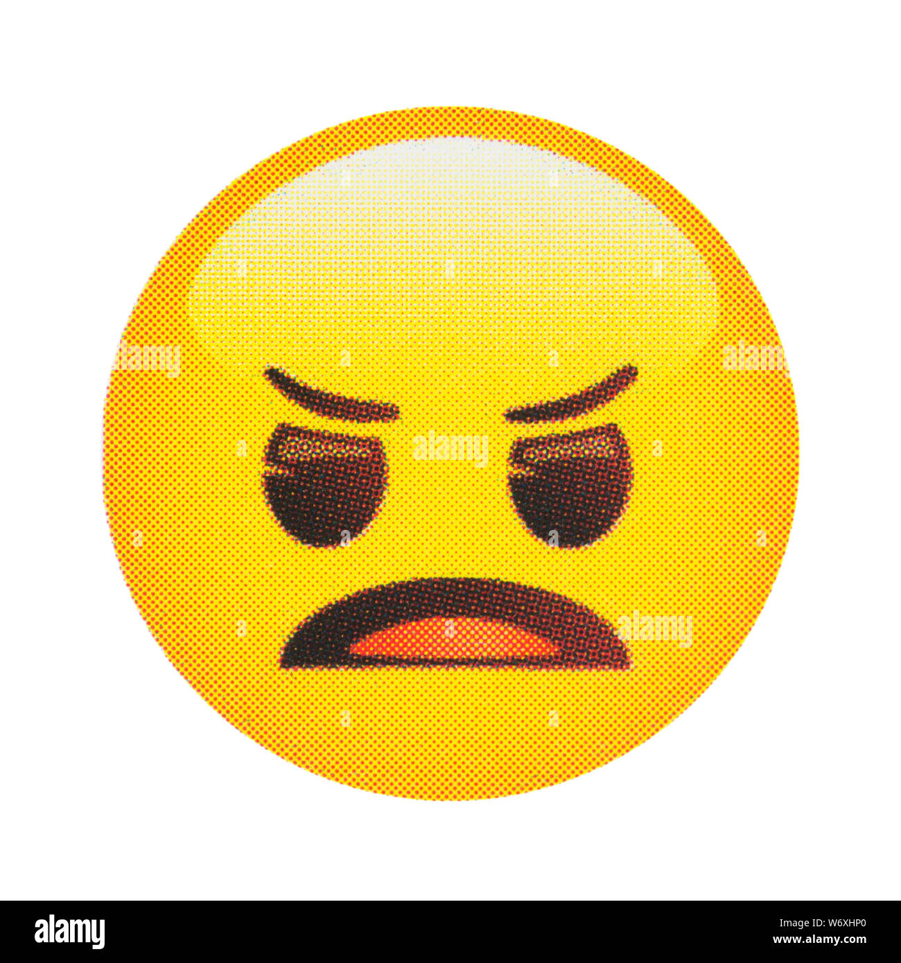 Angry face emoticon Stock Photo
