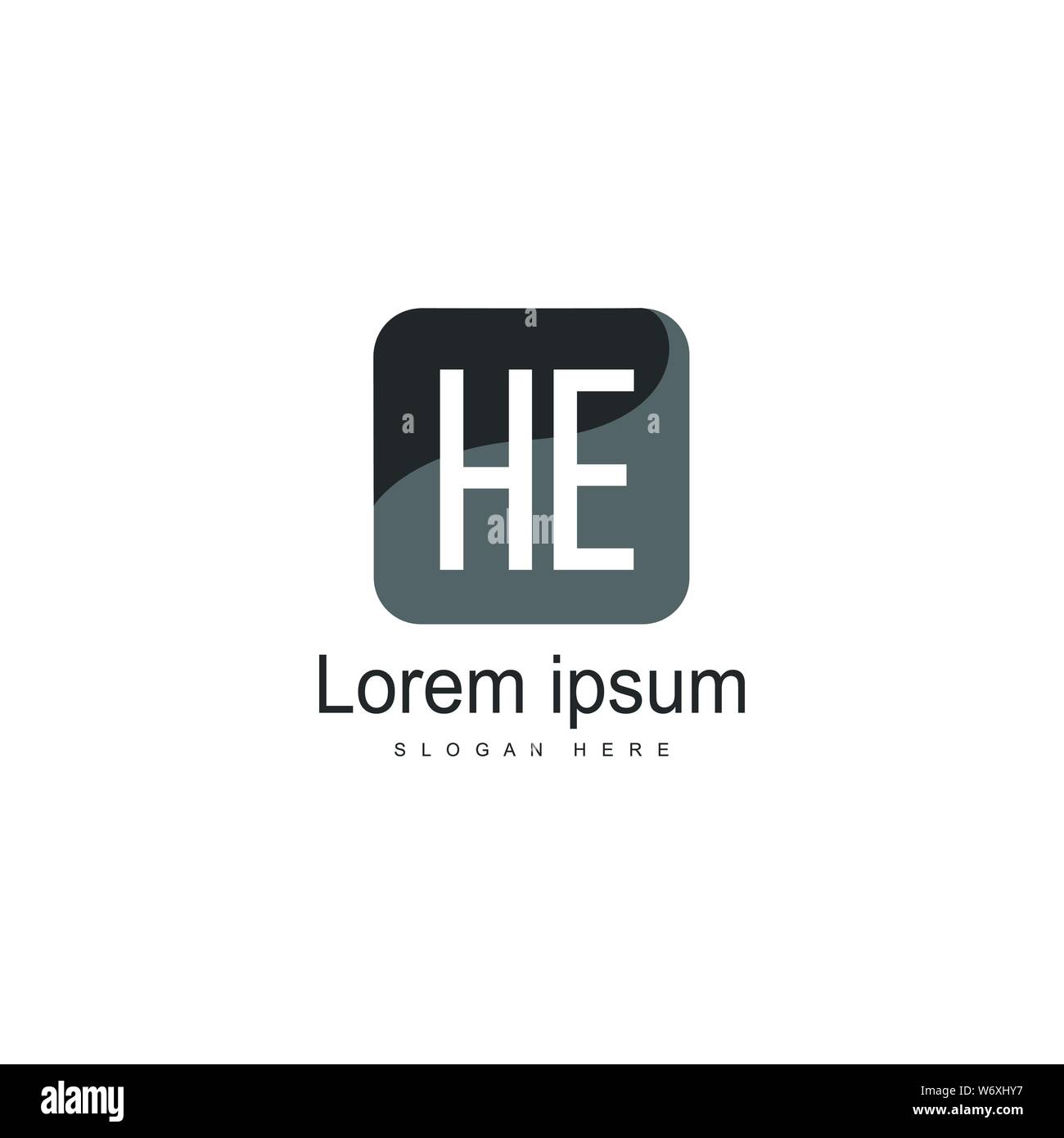 Initial HE logo template with modern frame. Minimalist HE letter logo ...