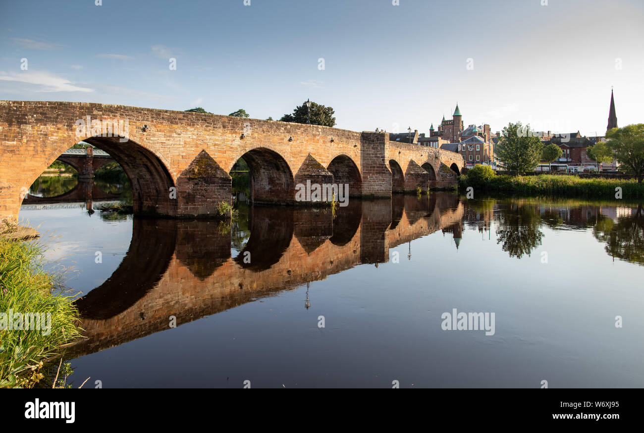 Dumfries in Scotland along the River Nith Stock Photo