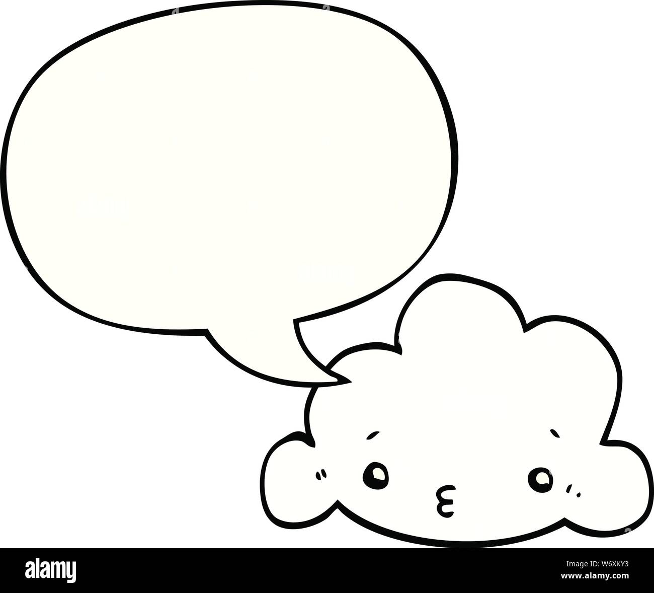 cute cartoon cloud with speech bubble Stock Vector Image & Art - Alamy