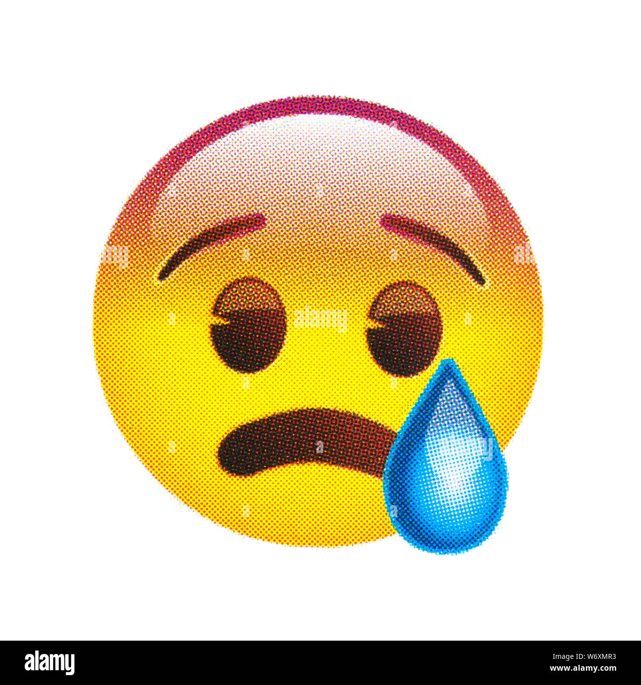 Crying face emoticon Stock Photo
