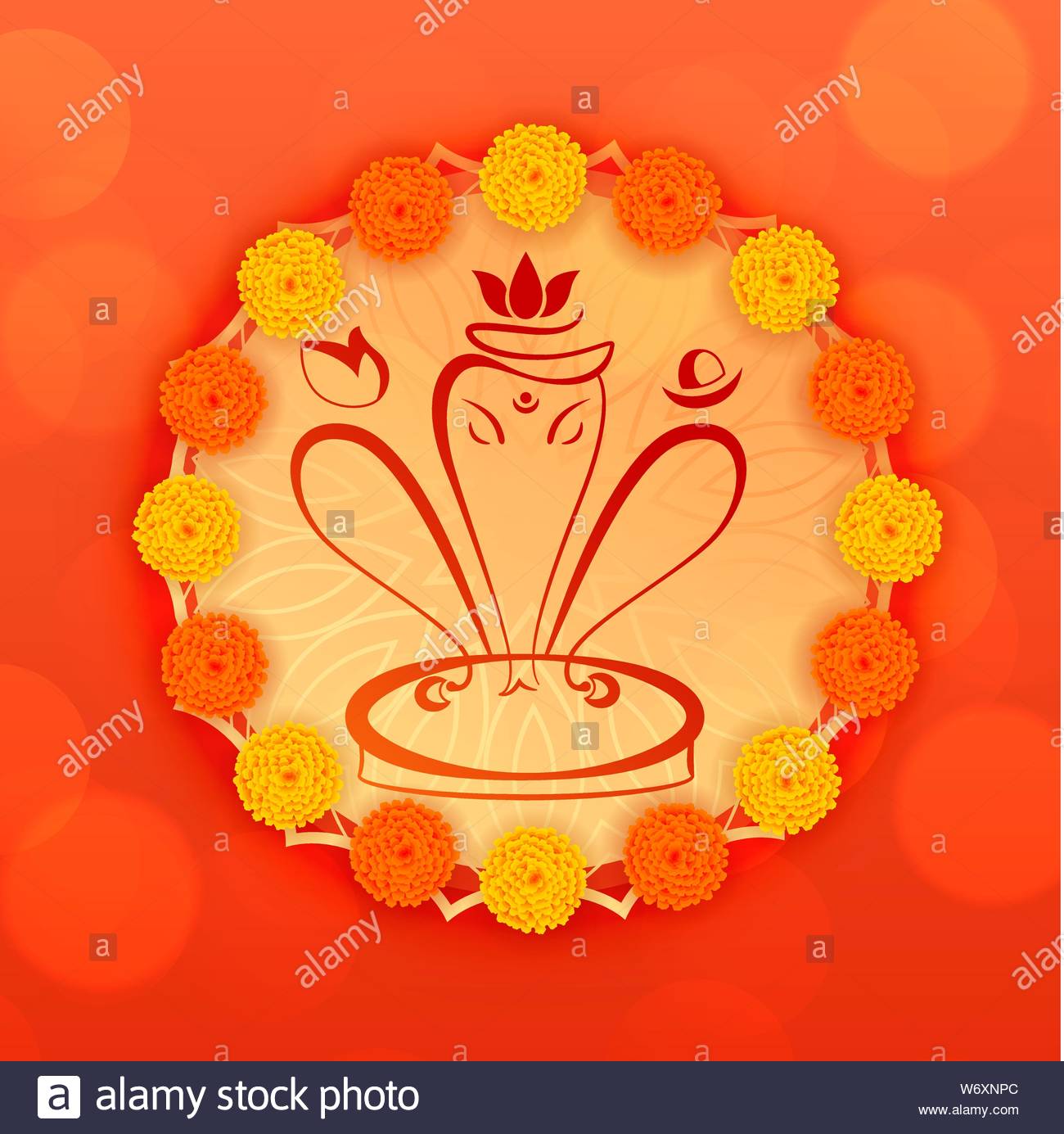 Lord Ganesha Design Decorative Background Stock Vector Art