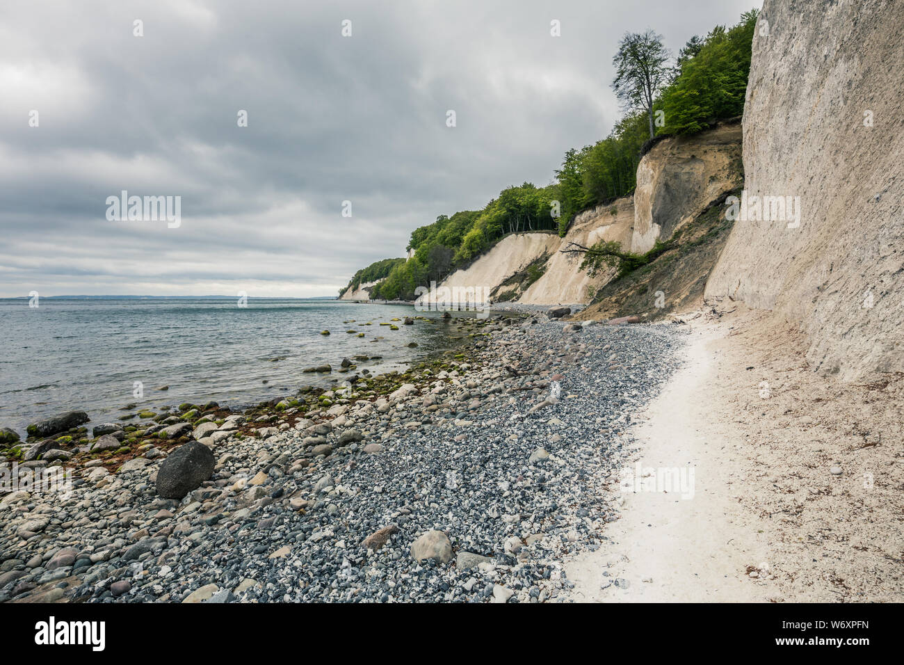 Coast of the Baltic Sea. Steep cliffs and beach on the island of Rugen in Germany Stock - Alamy