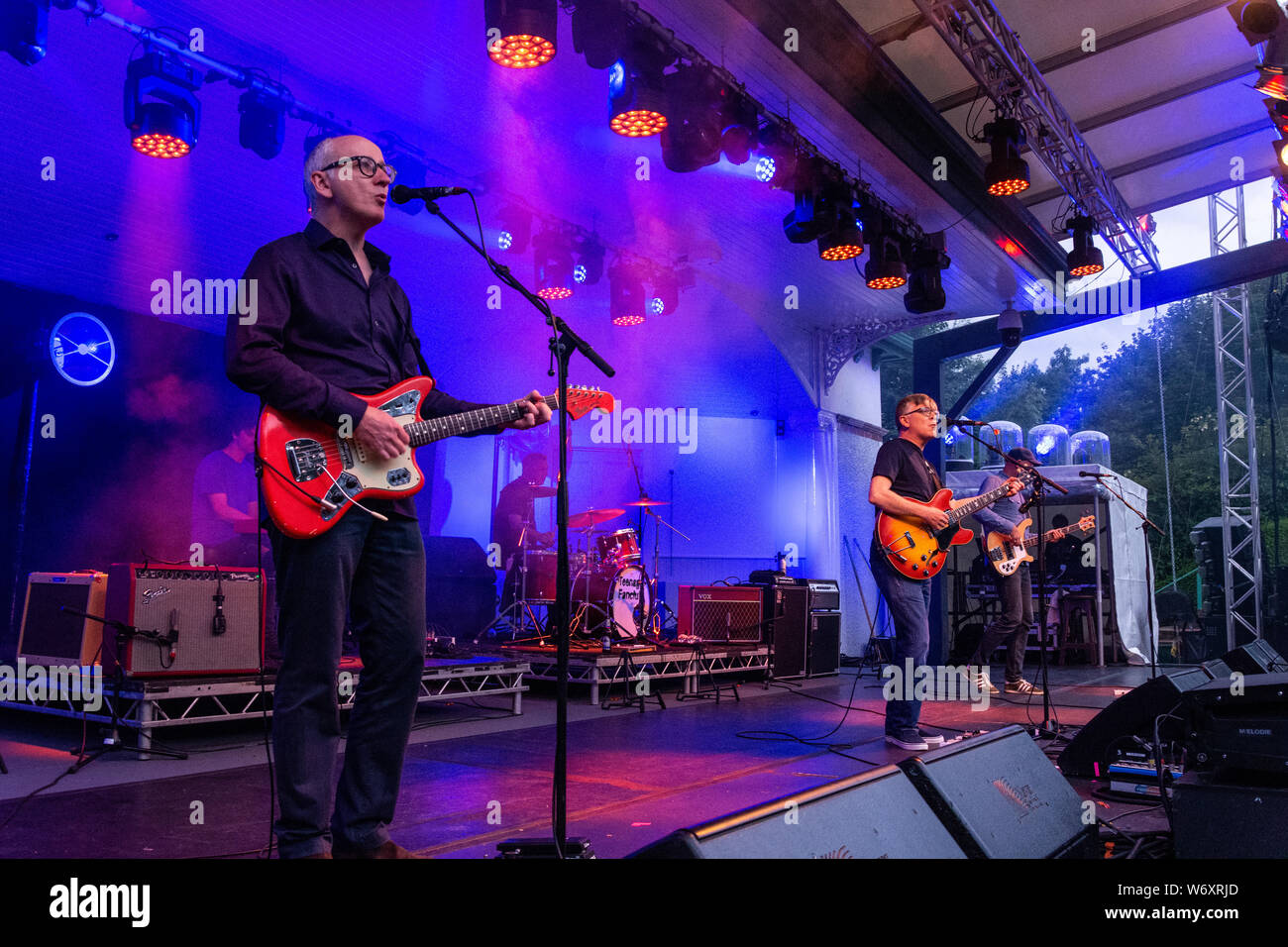 Photographs of Teenage Fanclub at Summer Nights at the Bandstand Kelvingrove Glasgow 30th July 2019 music photography concert photography Stock Photo